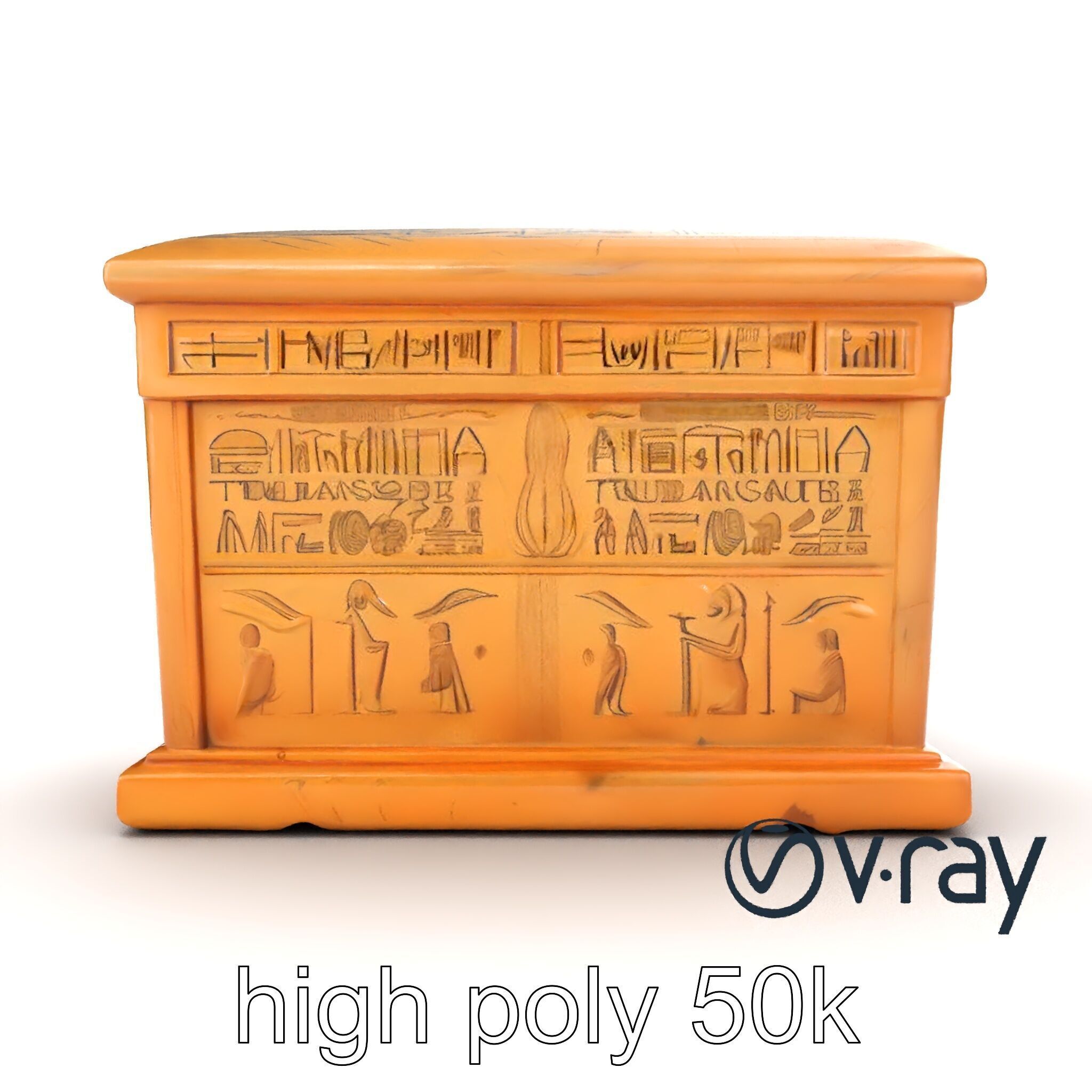 Ancient Egyptian Sarcophagus model pack Low-poly 3D model_18