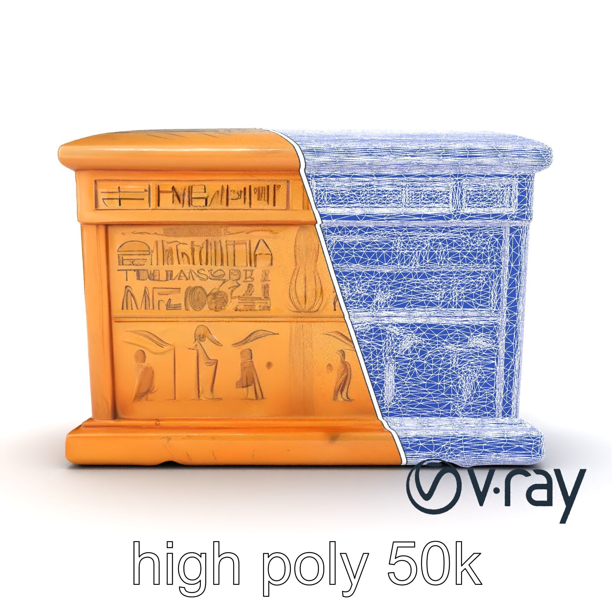 Ancient Egyptian Sarcophagus model pack Low-poly 3D model_28