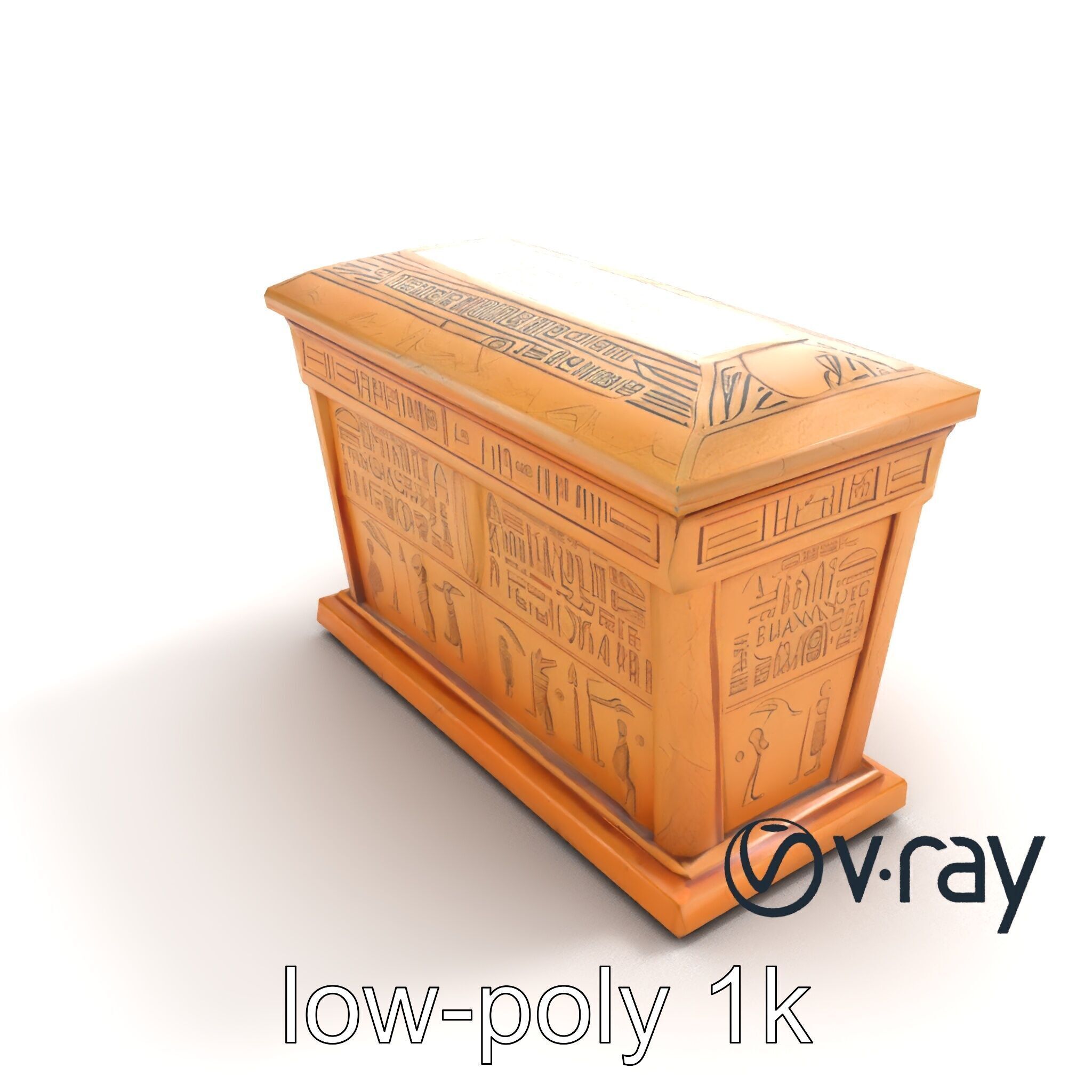Ancient Egyptian Sarcophagus model pack Low-poly 3D model_5