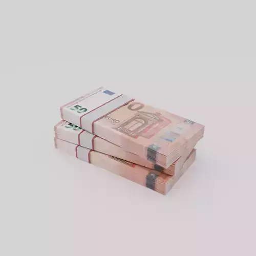 Fifty Euro Currency Low-poly 3D model