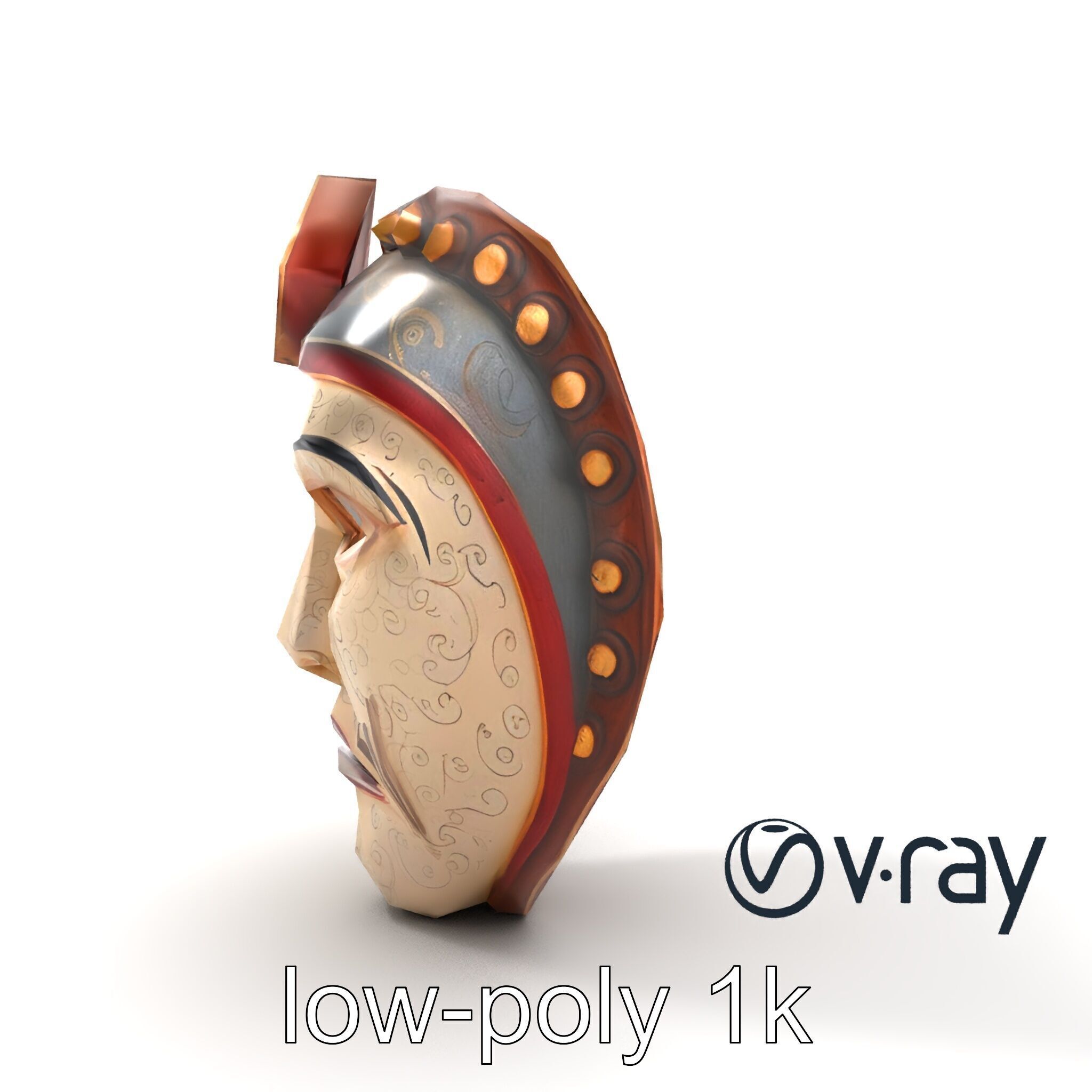 Ceremonial Mask Ancient Ritual model pack Low-poly 3D model_16