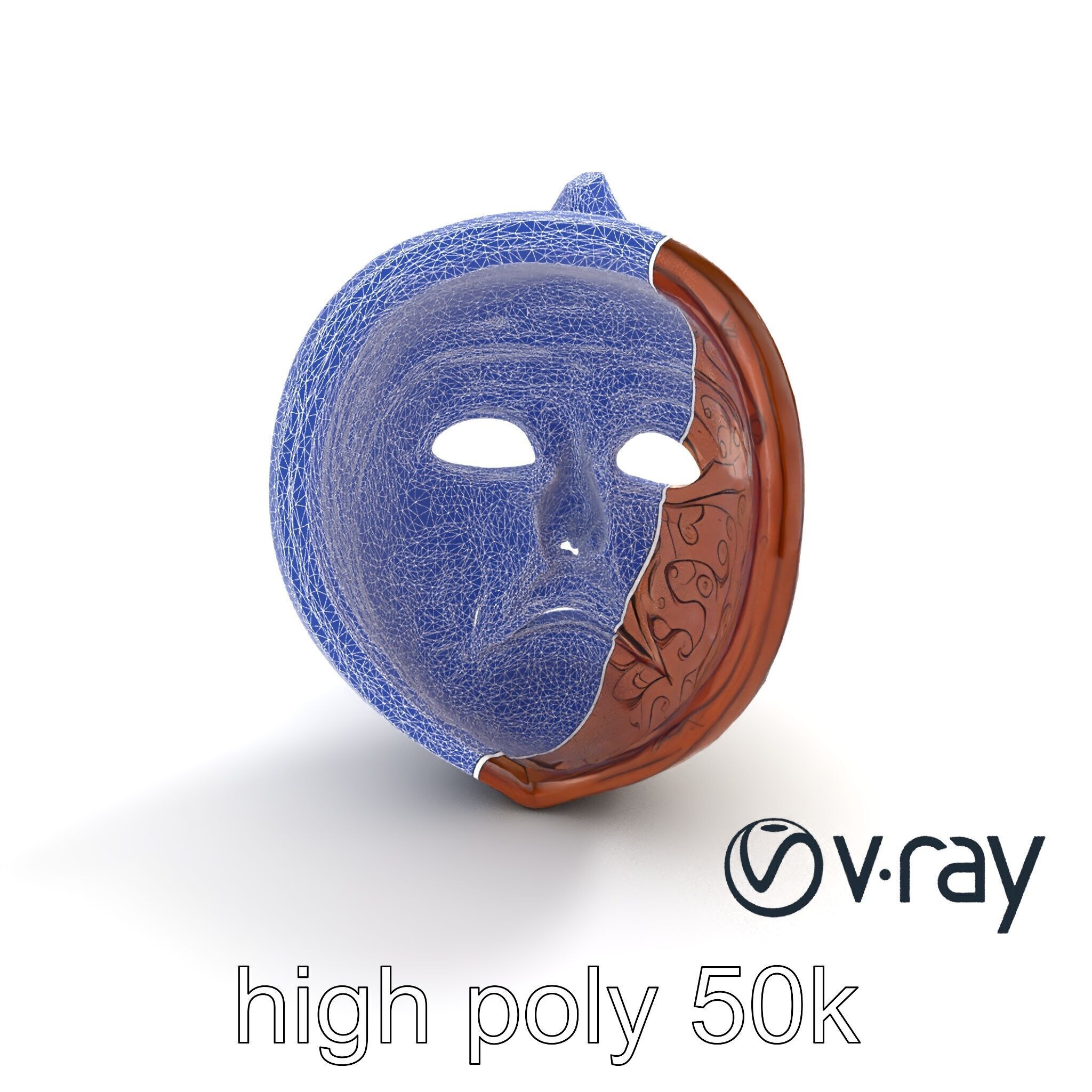 Ceremonial Mask Ancient Ritual model pack Low-poly 3D model_20