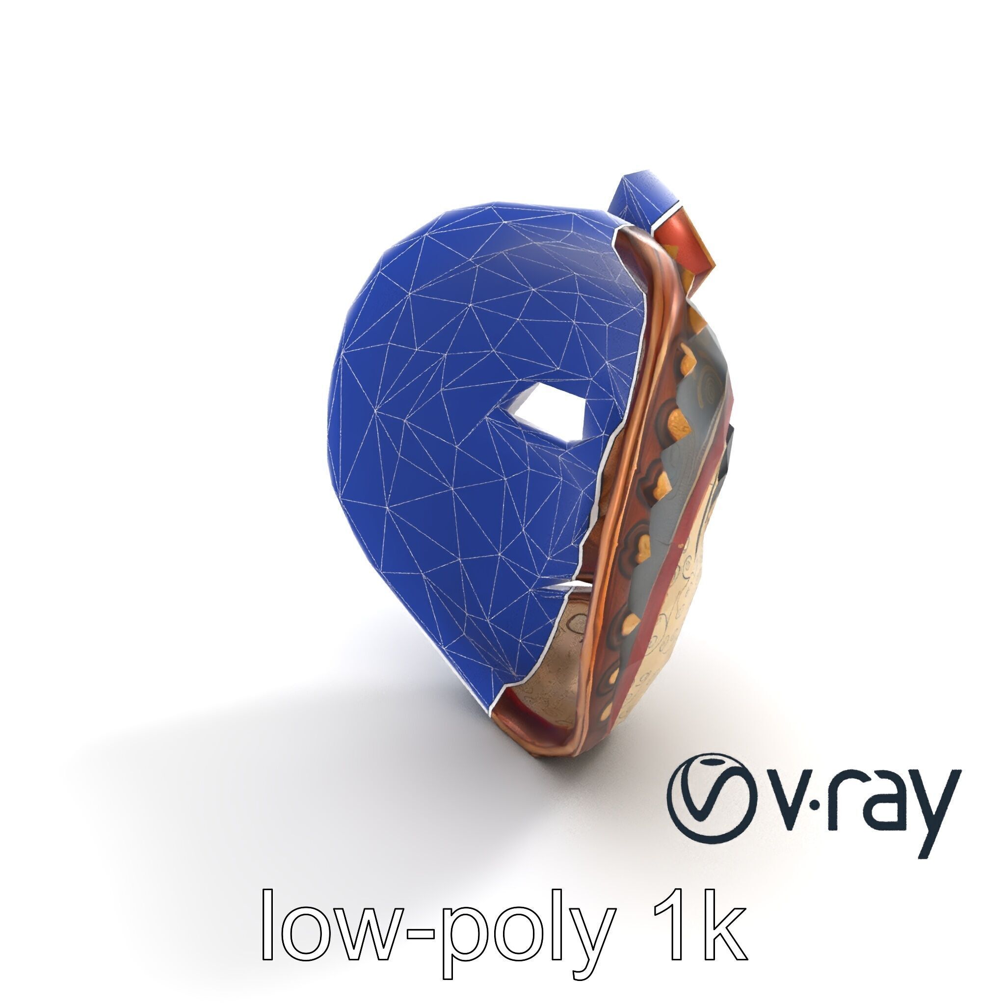 Ceremonial Mask Ancient Ritual model pack Low-poly 3D model_15