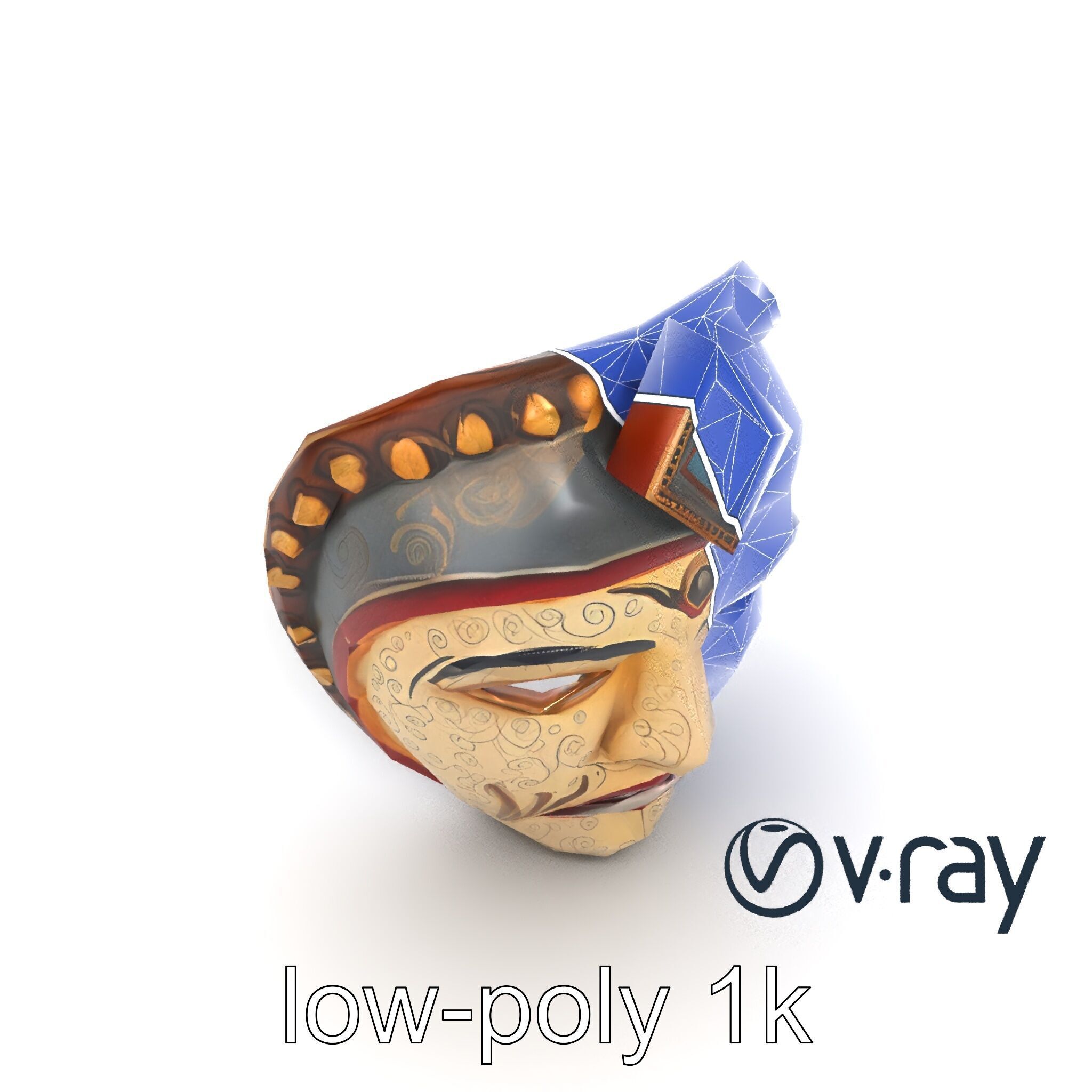 Ceremonial Mask Ancient Ritual model pack Low-poly 3D model_13