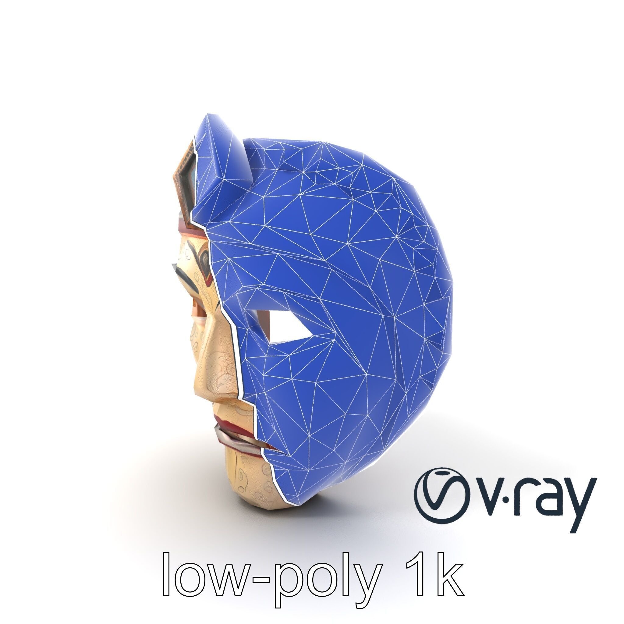 Ceremonial Mask Ancient Ritual model pack Low-poly 3D model_5