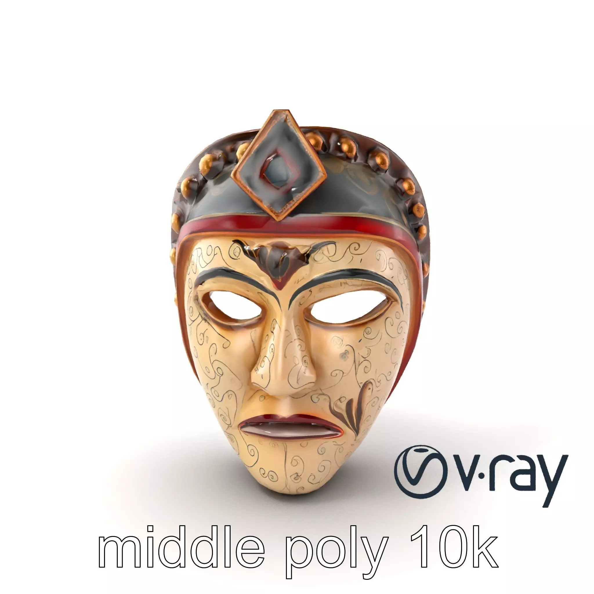 Ceremonial Mask Ancient Ritual model pack Low-poly 3D model_0