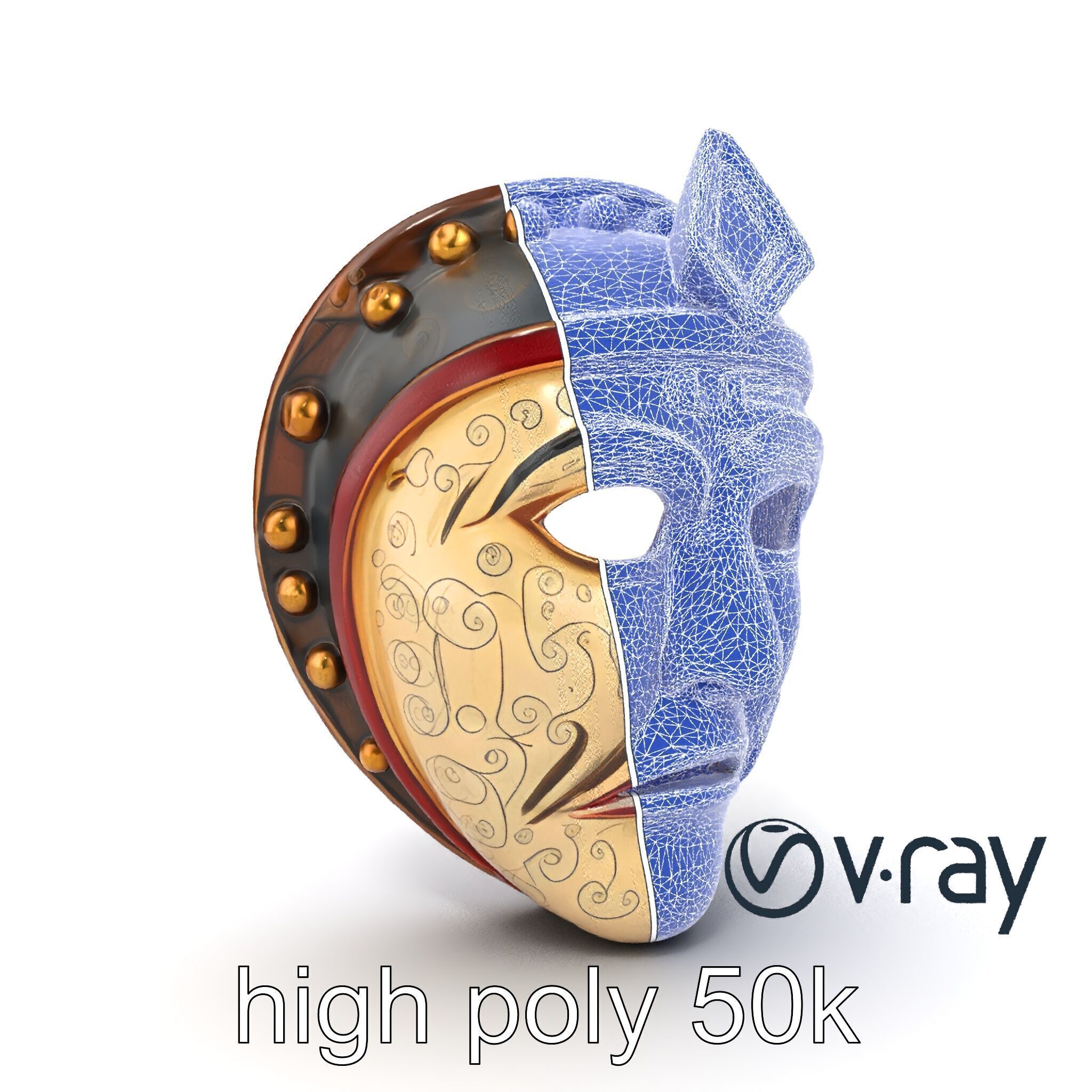 Ceremonial Mask Ancient Ritual model pack Low-poly 3D model_26