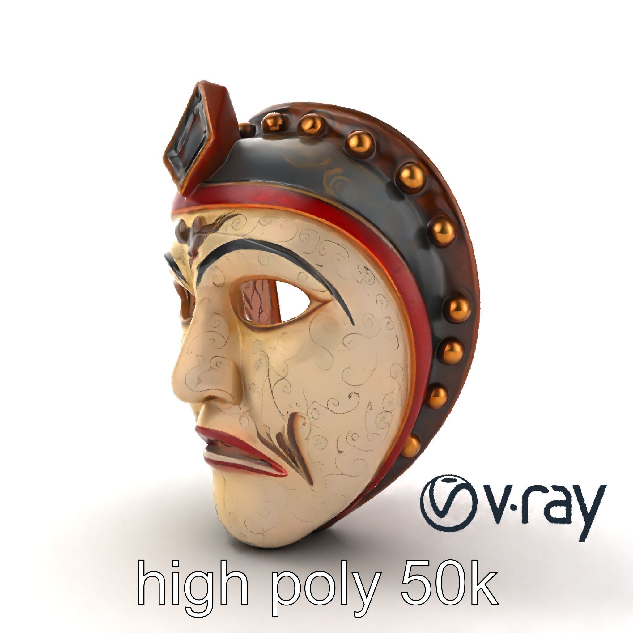 Ceremonial Mask Ancient Ritual model pack Low-poly 3D model_28
