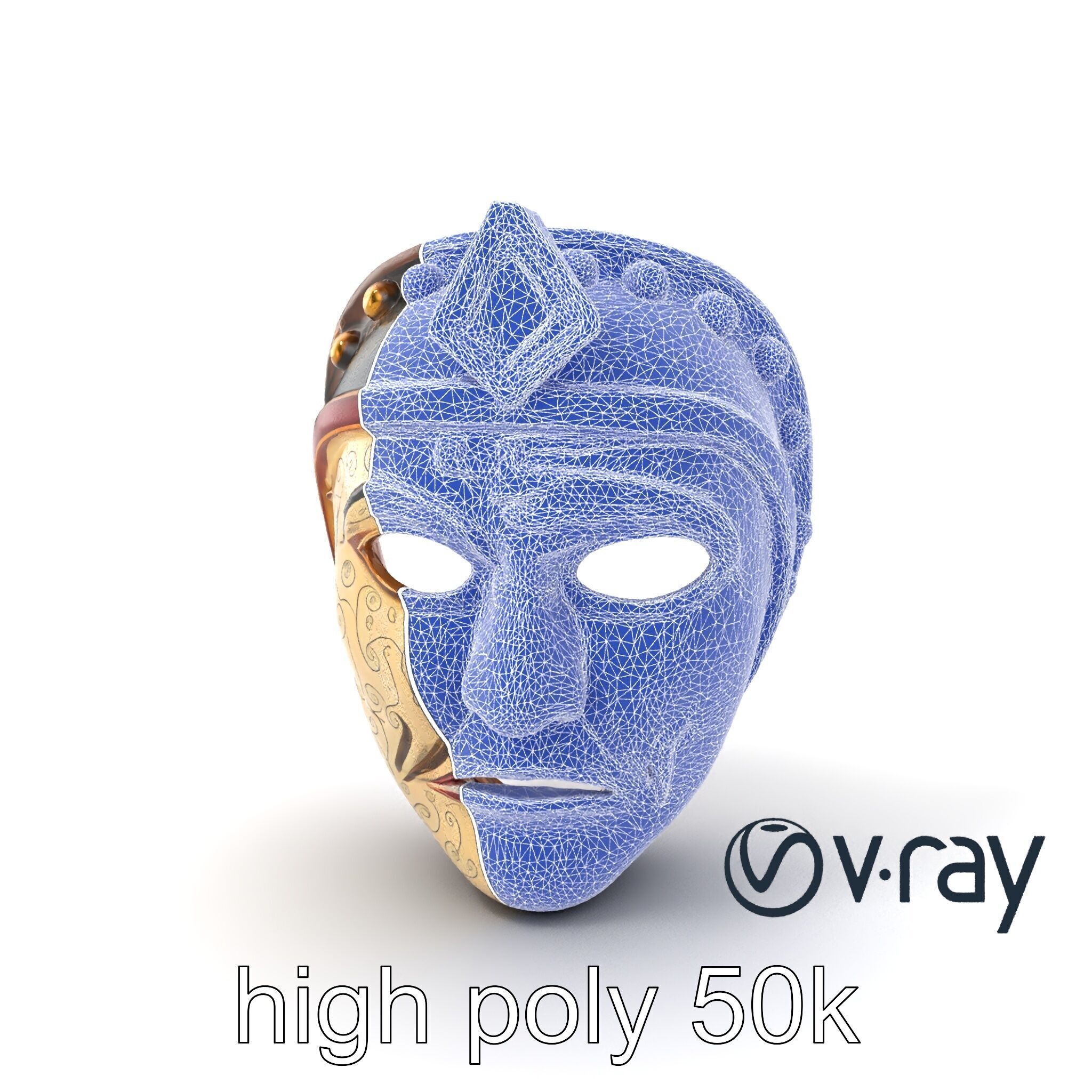 Ceremonial Mask Ancient Ritual model pack Low-poly 3D model_9