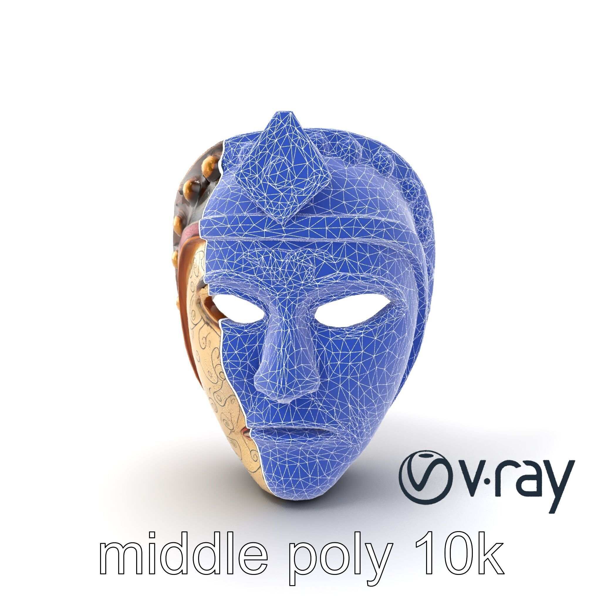 Ceremonial Mask Ancient Ritual model pack Low-poly 3D model_4