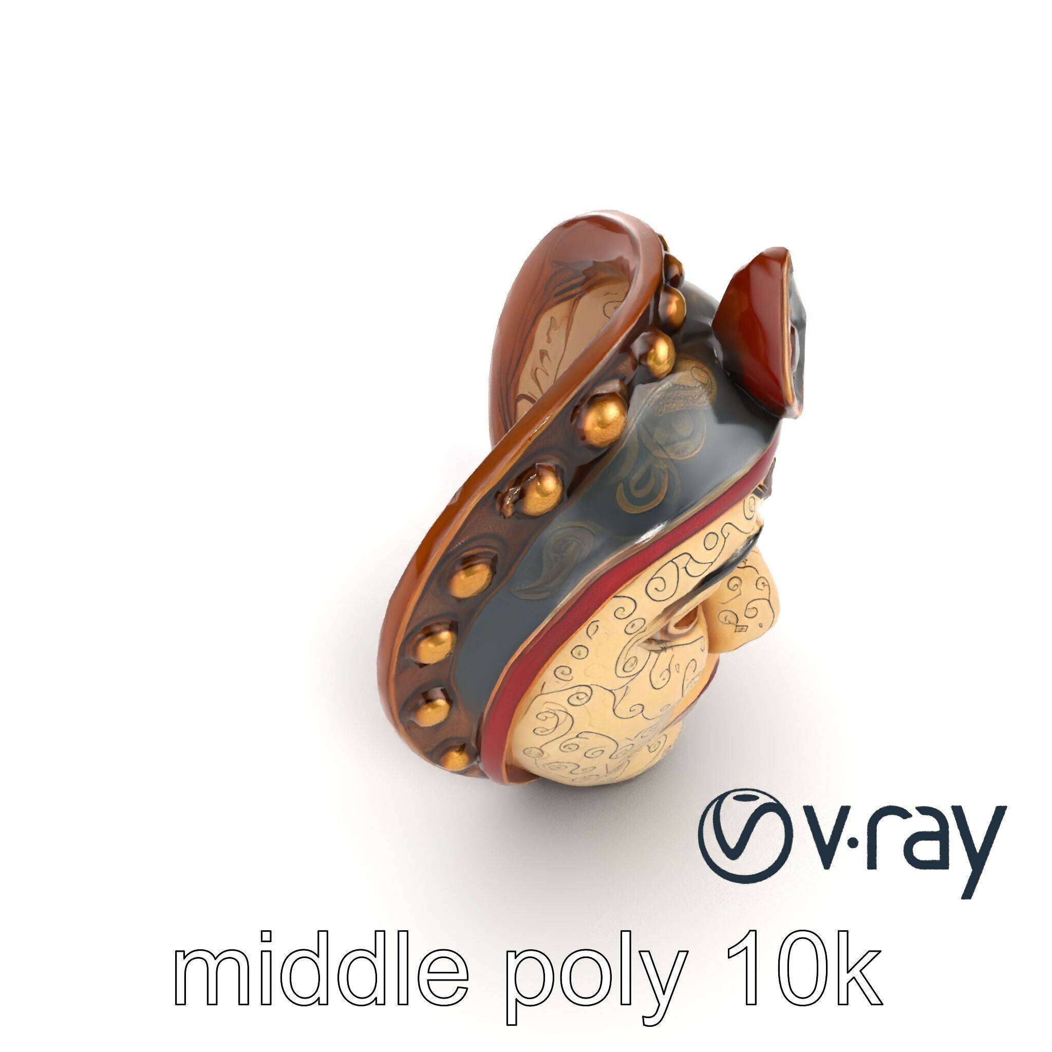 Ceremonial Mask Ancient Ritual model pack Low-poly 3D model_14