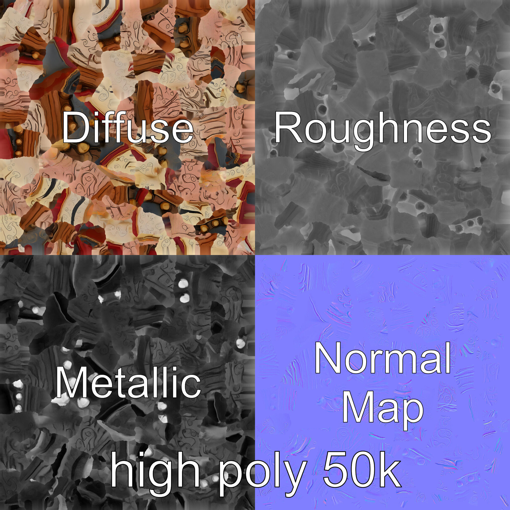 Ceremonial Mask Ancient Ritual model pack Low-poly 3D model_1