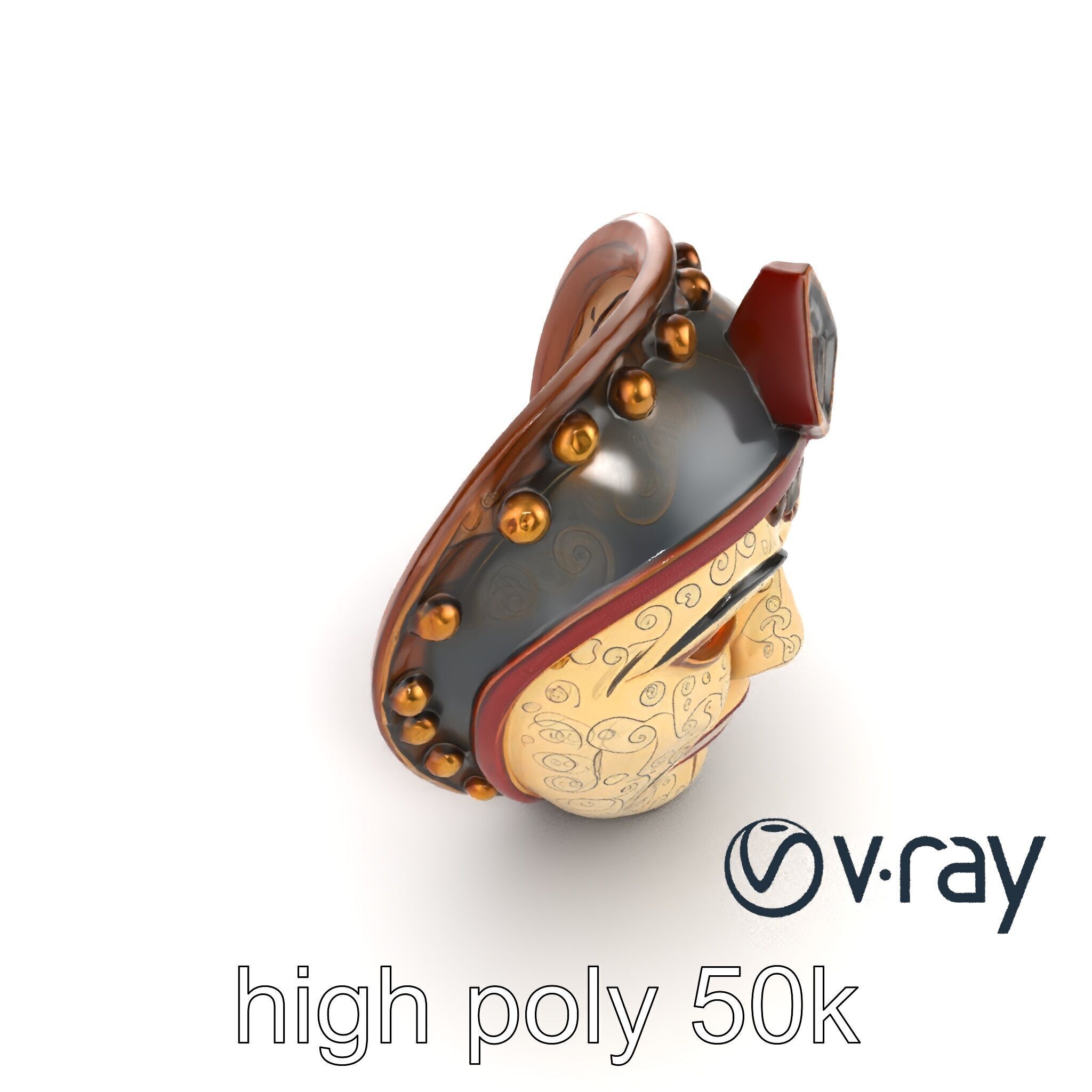 Ceremonial Mask Ancient Ritual model pack Low-poly 3D model_11