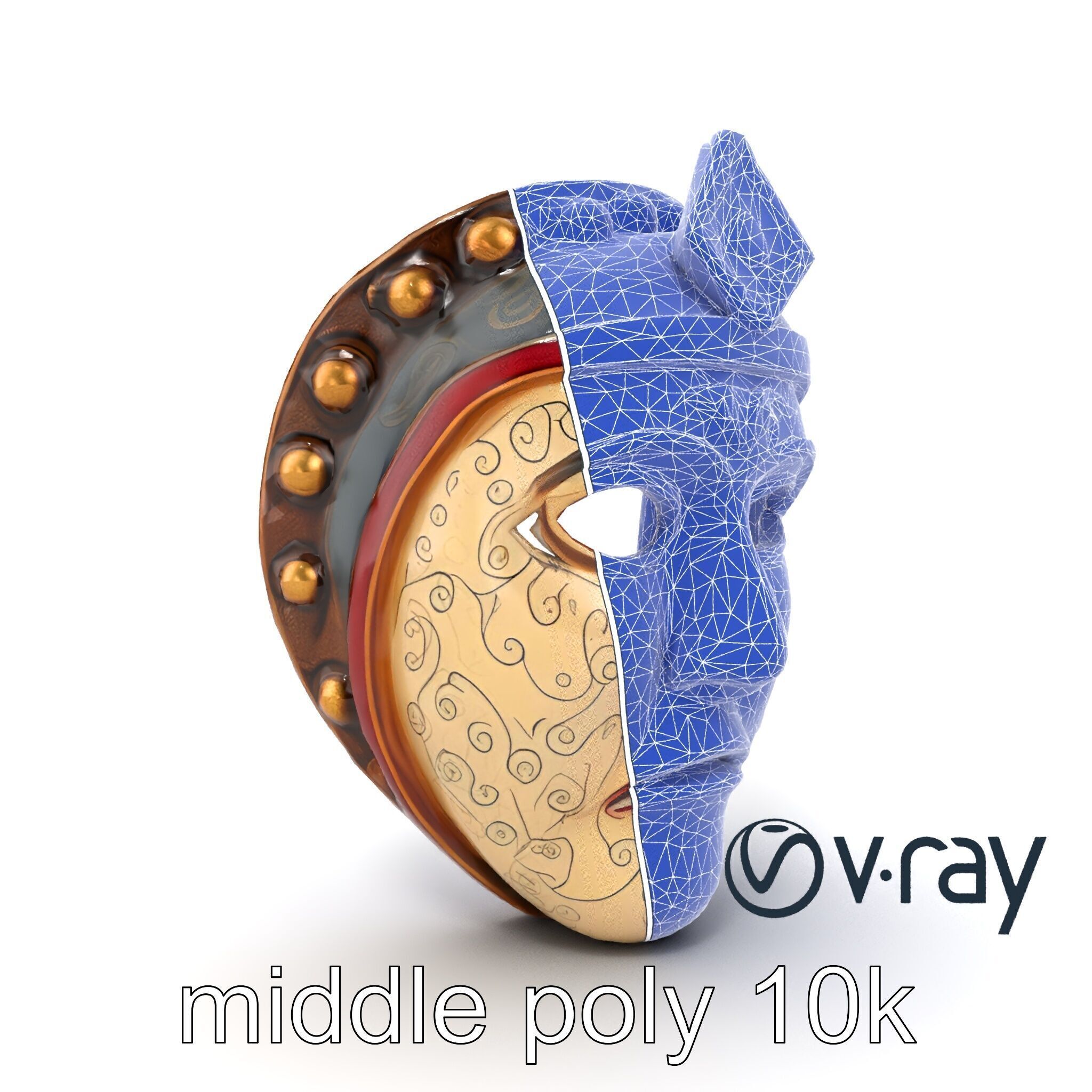 Ceremonial Mask Ancient Ritual model pack Low-poly 3D model_27