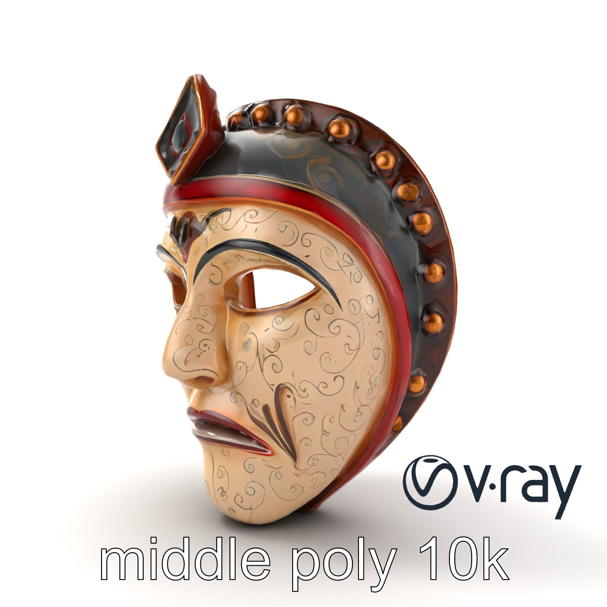Ceremonial Mask Ancient Ritual model pack Low-poly 3D model_18