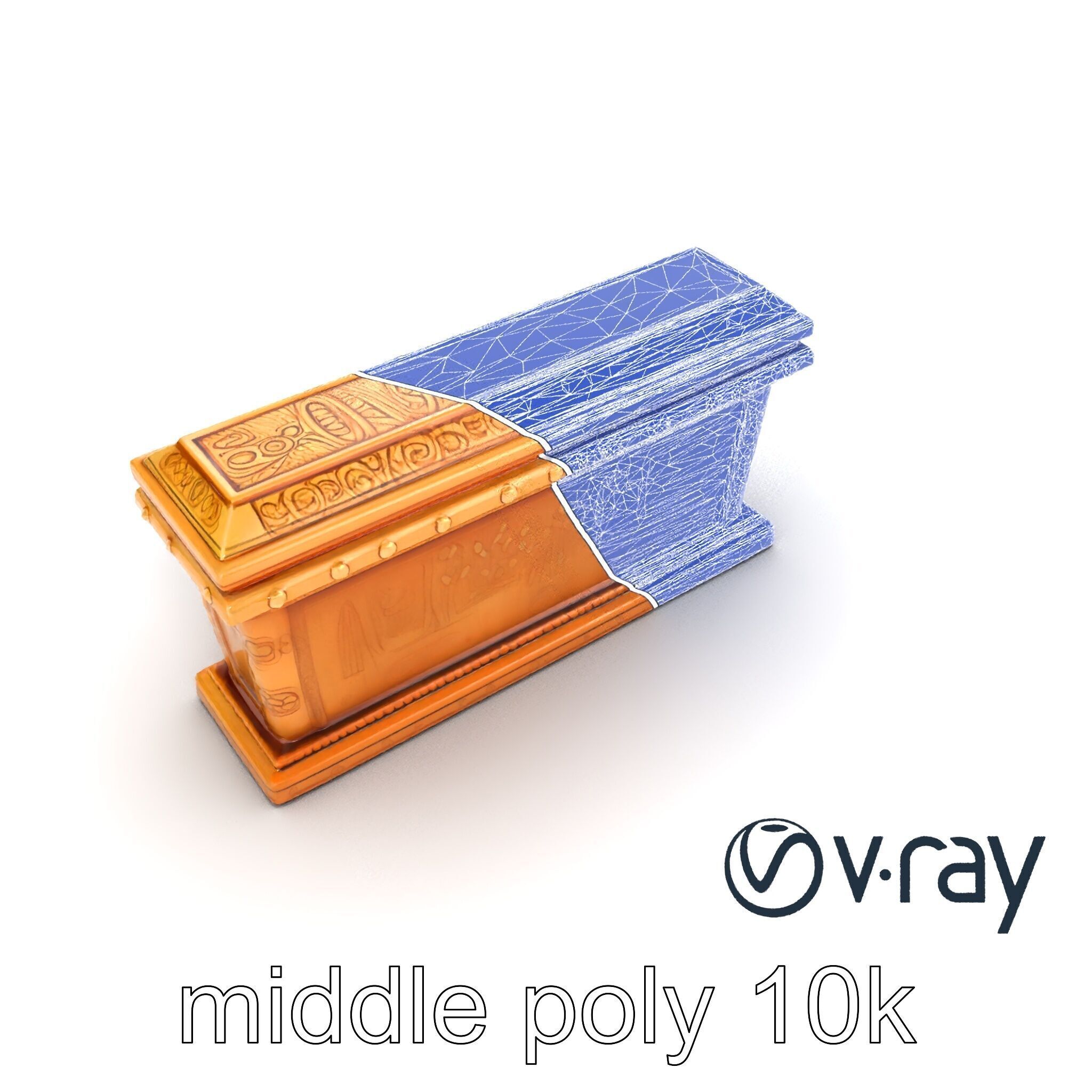 Ancient Egyptian Sarcophagus Sculpture model pack Low-poly 3D model_25