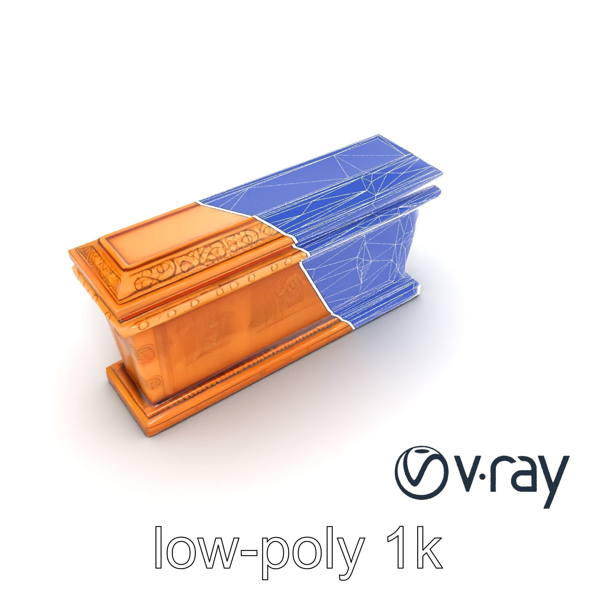 Ancient Egyptian Sarcophagus Sculpture model pack Low-poly 3D model_29