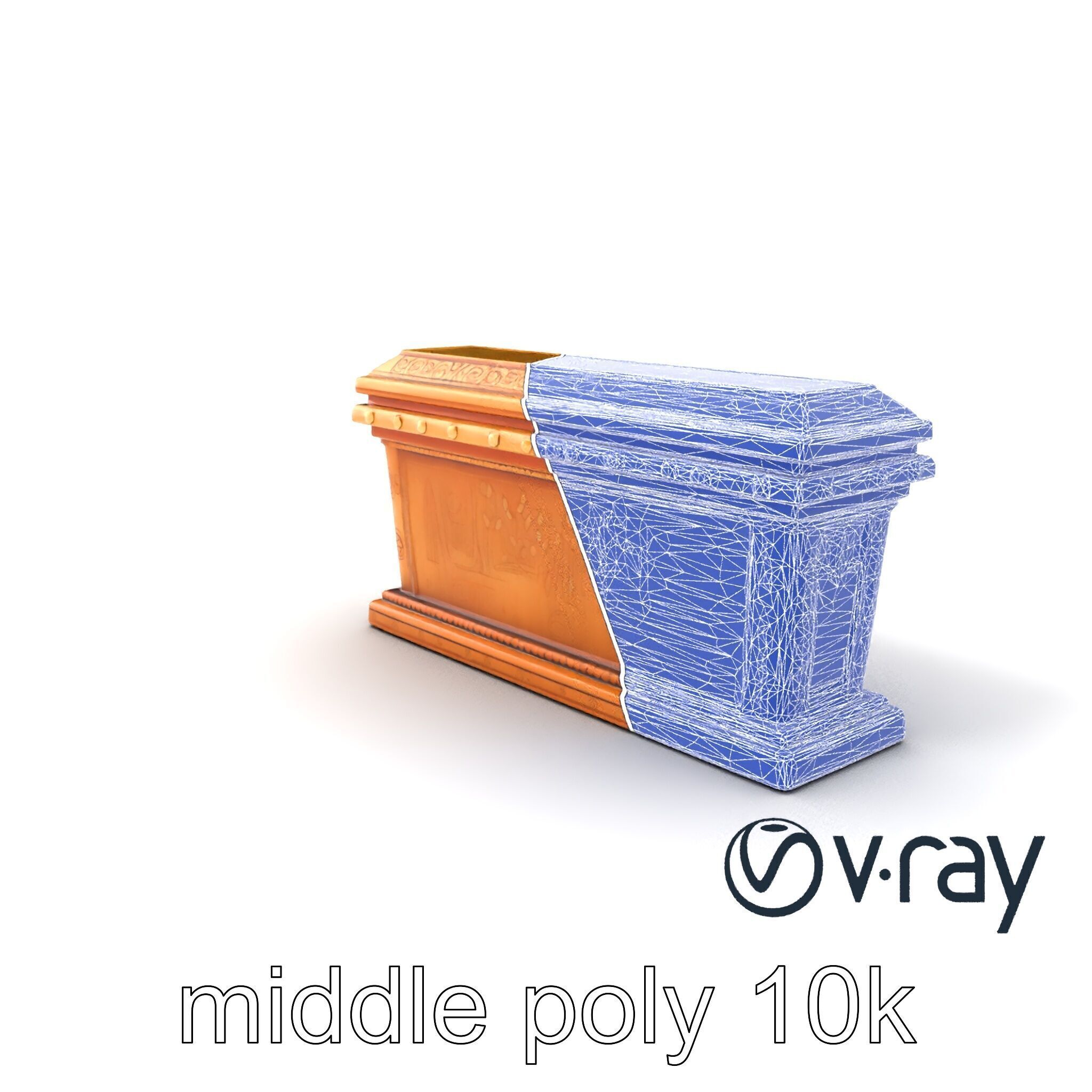 Ancient Egyptian Sarcophagus Sculpture model pack Low-poly 3D model_4