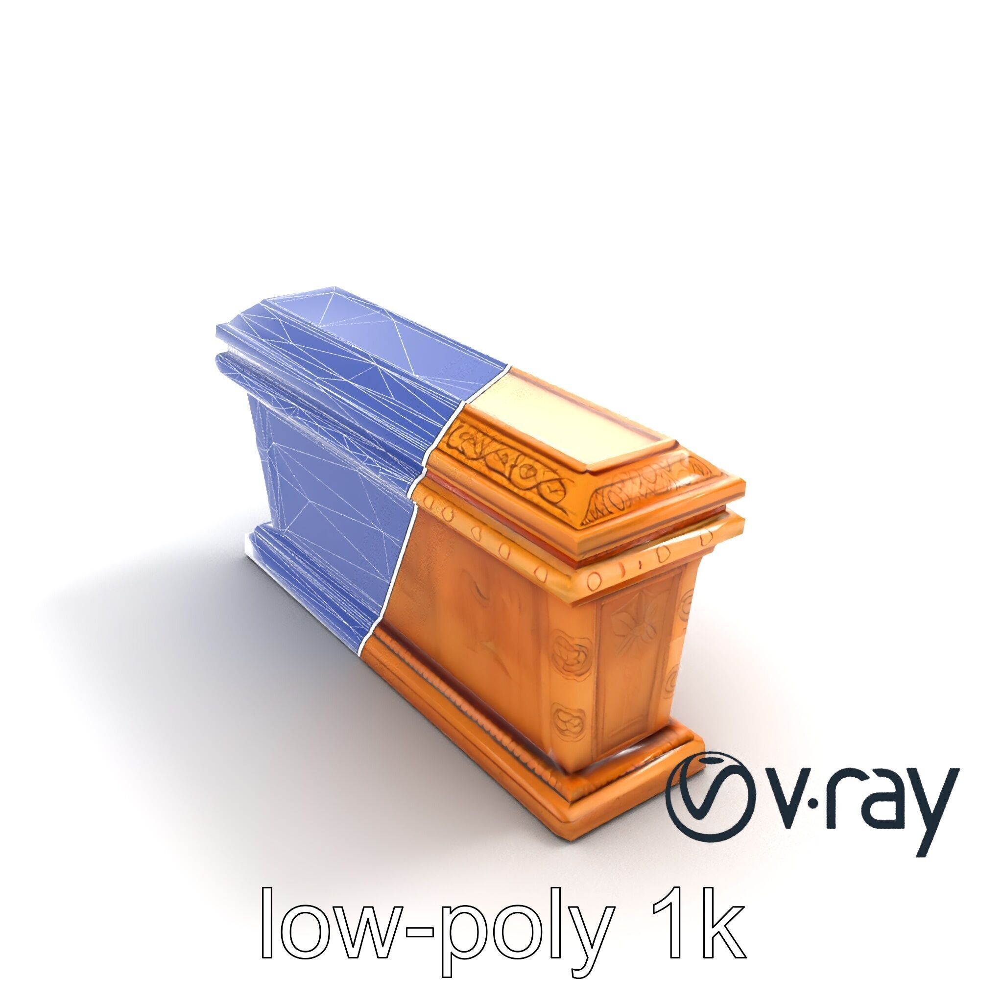 Ancient Egyptian Sarcophagus Sculpture model pack Low-poly 3D model_27
