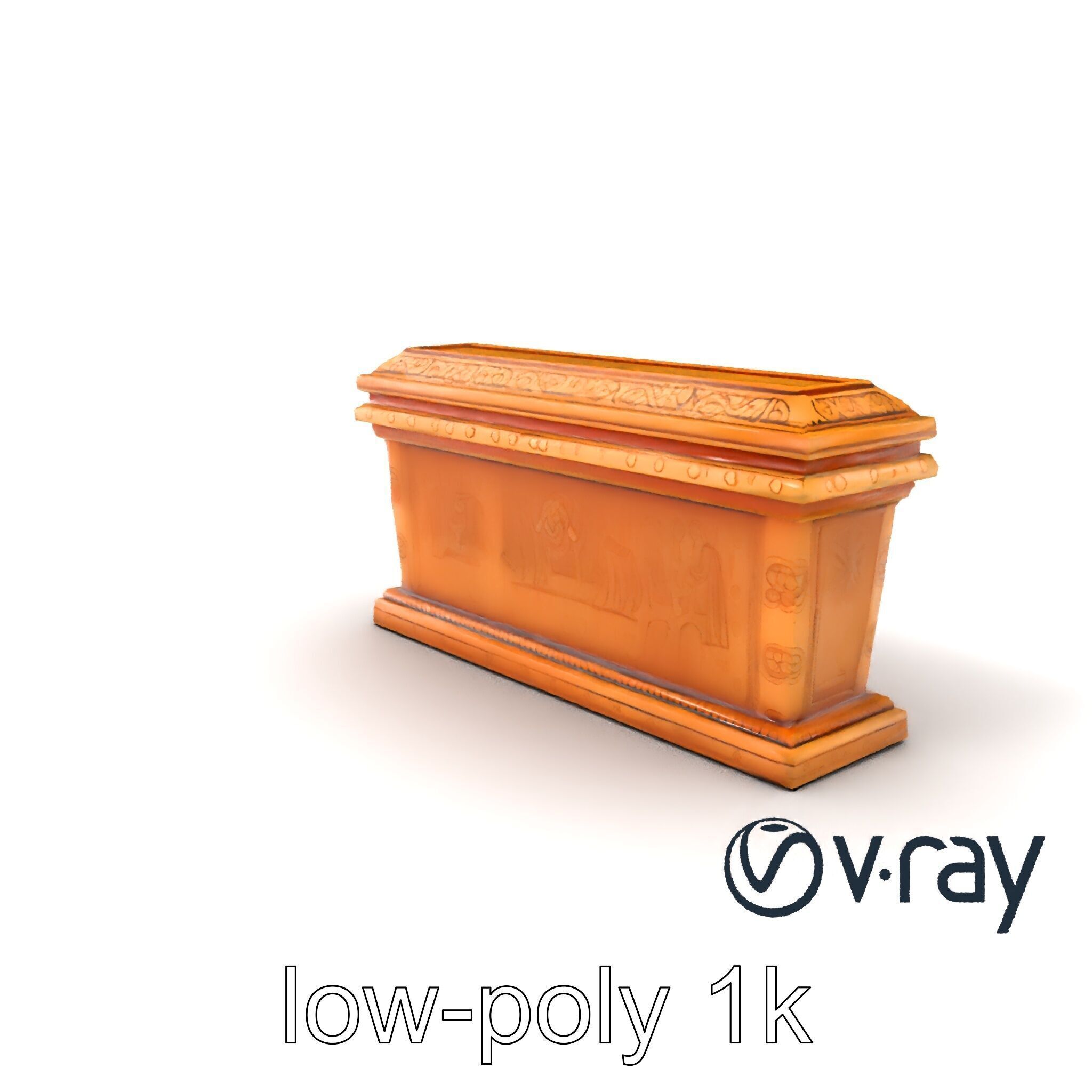 Ancient Egyptian Sarcophagus Sculpture model pack Low-poly 3D model_2