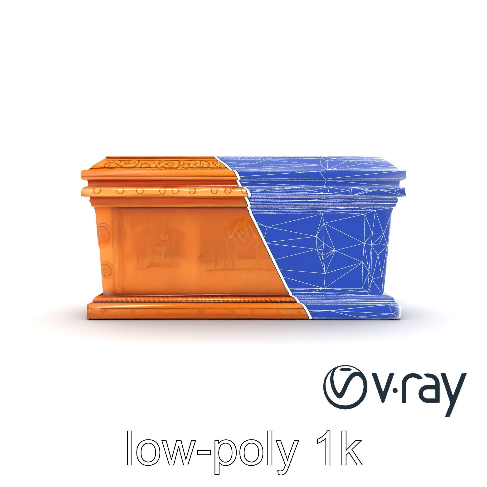 Ancient Egyptian Sarcophagus Sculpture model pack Low-poly 3D model_23