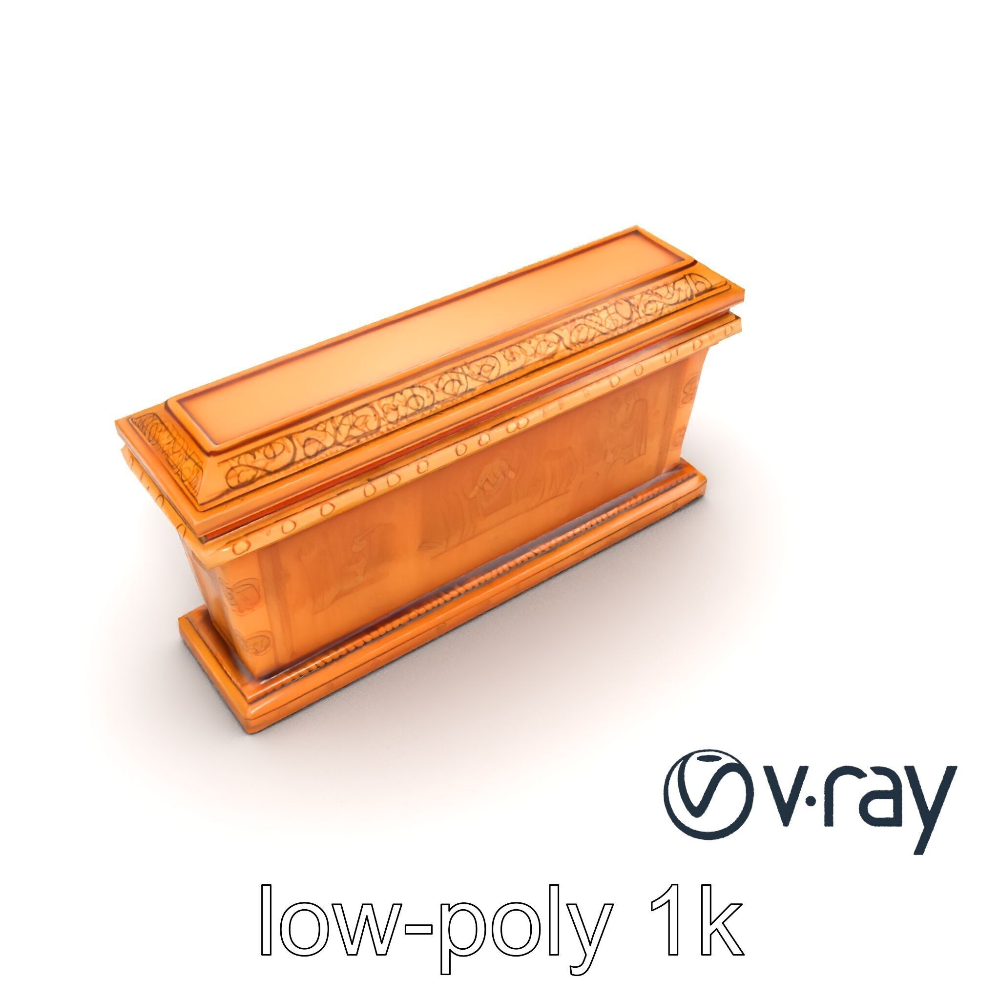 Ancient Egyptian Sarcophagus Sculpture model pack Low-poly 3D model_8