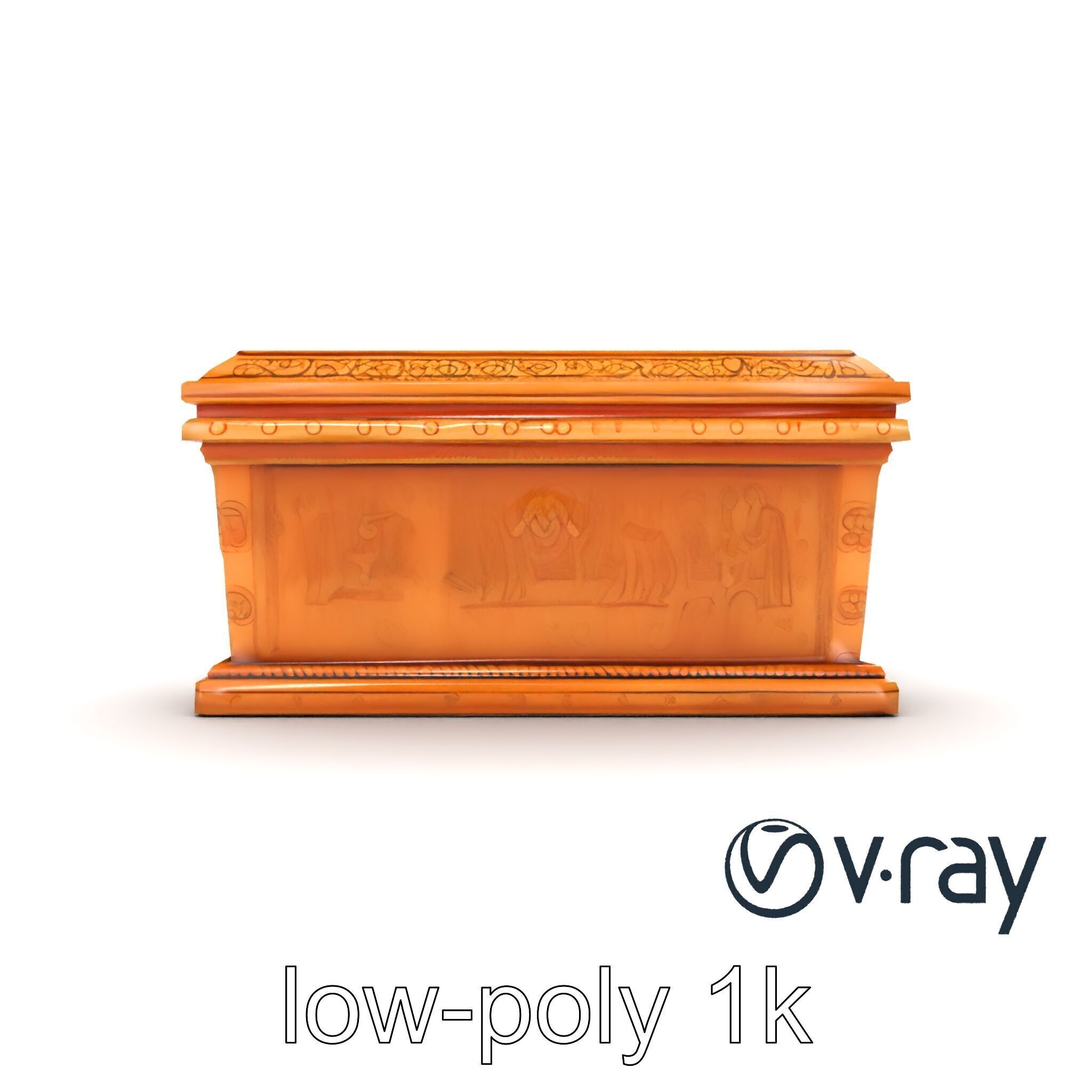 Ancient Egyptian Sarcophagus Sculpture model pack Low-poly 3D model_14