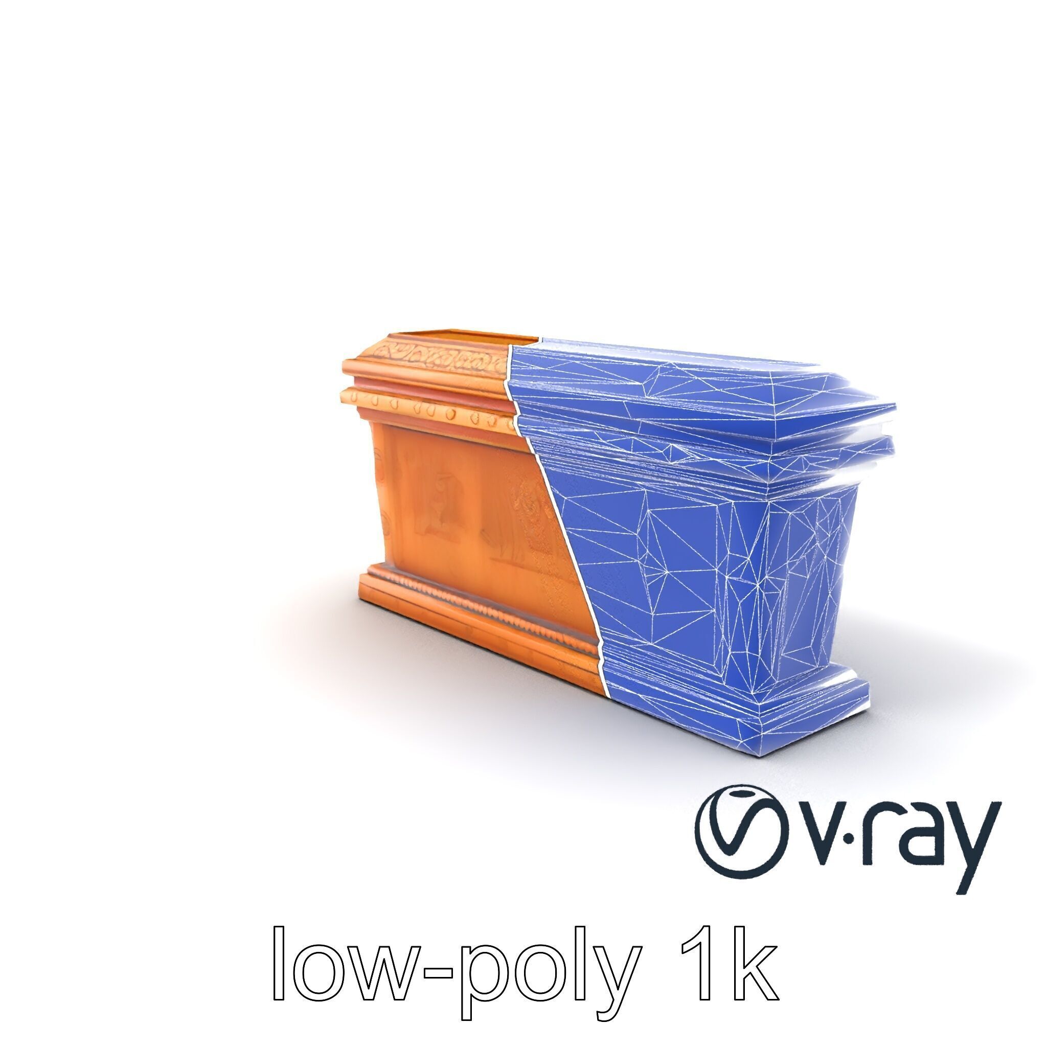 Ancient Egyptian Sarcophagus Sculpture model pack Low-poly 3D model_31