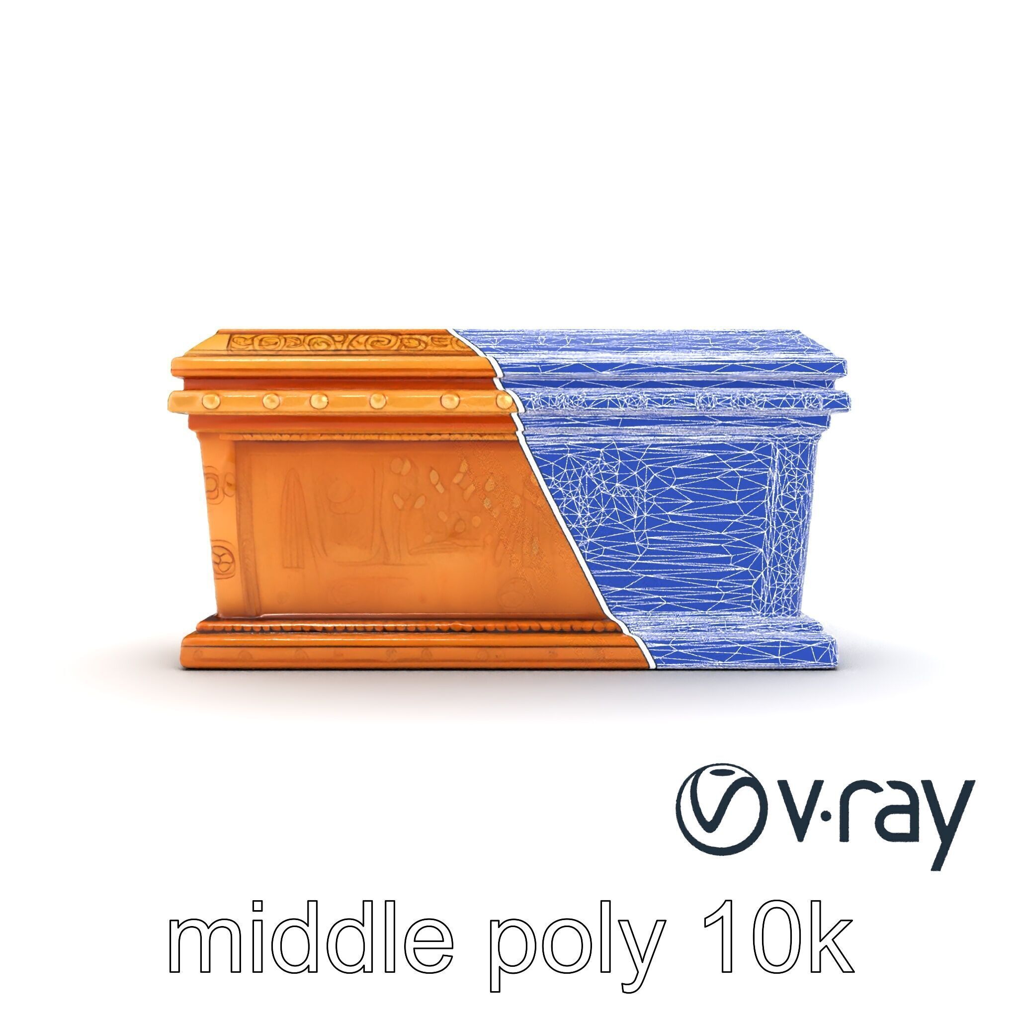 Ancient Egyptian Sarcophagus Sculpture model pack Low-poly 3D model_22