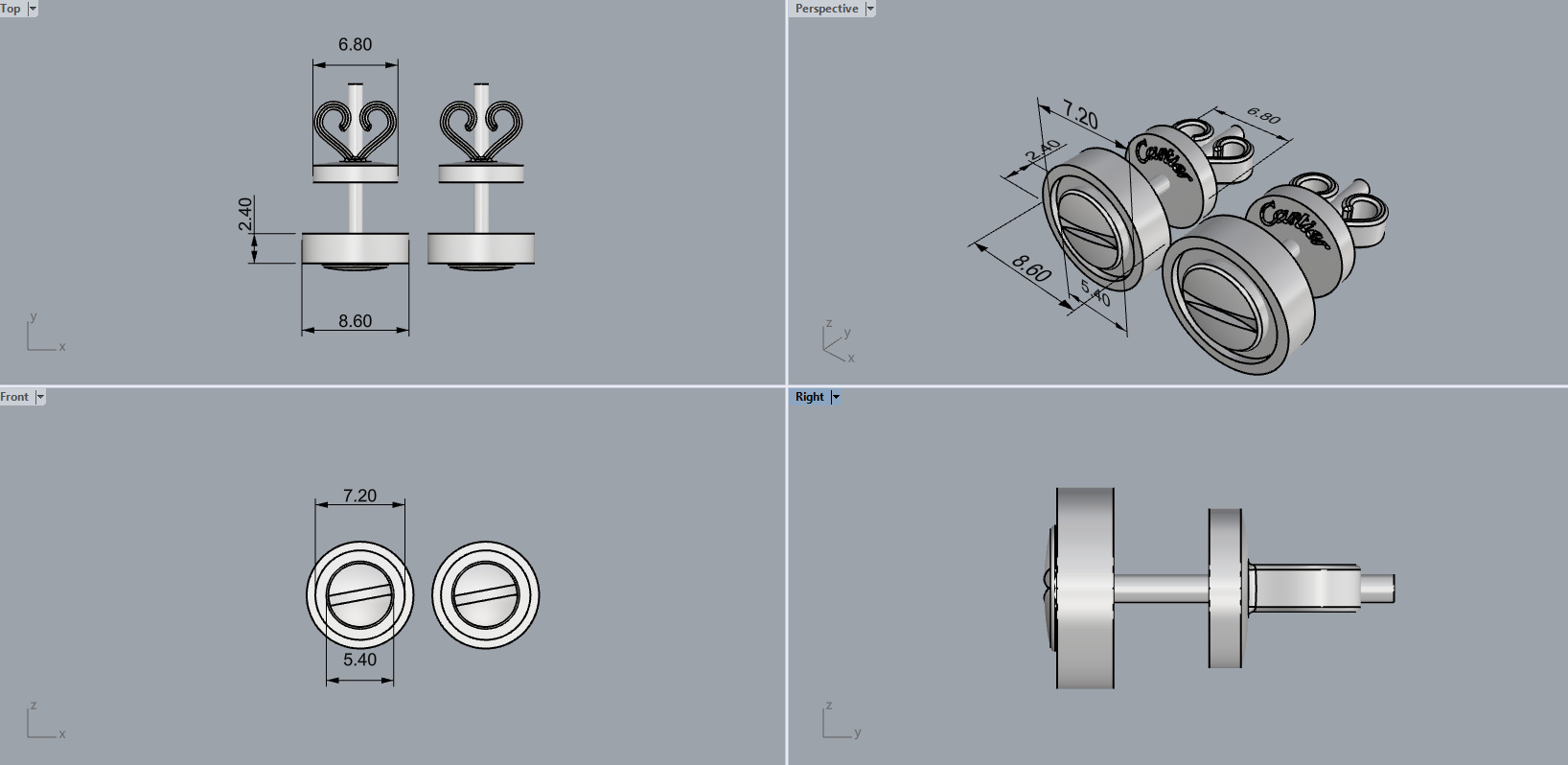 Earrings 40056 3D print model_2