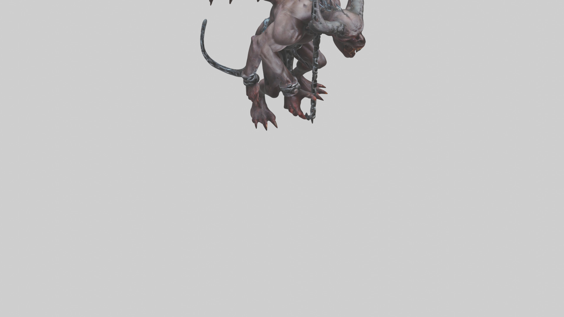 Chained demon model Low-poly 3D model_7