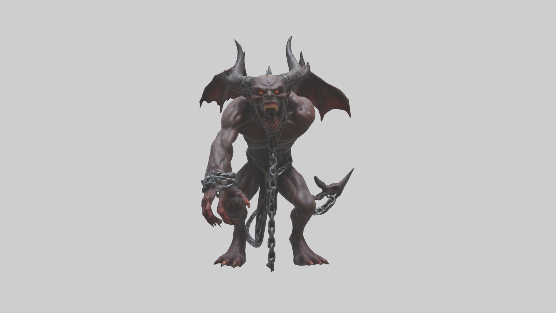 Chained demon model Low-poly 3D model_19