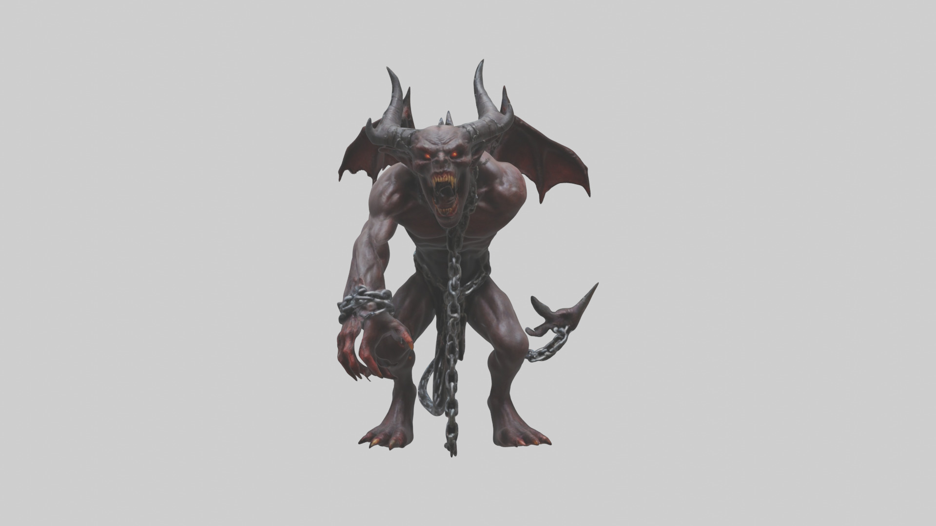 Chained demon model Low-poly 3D model_10