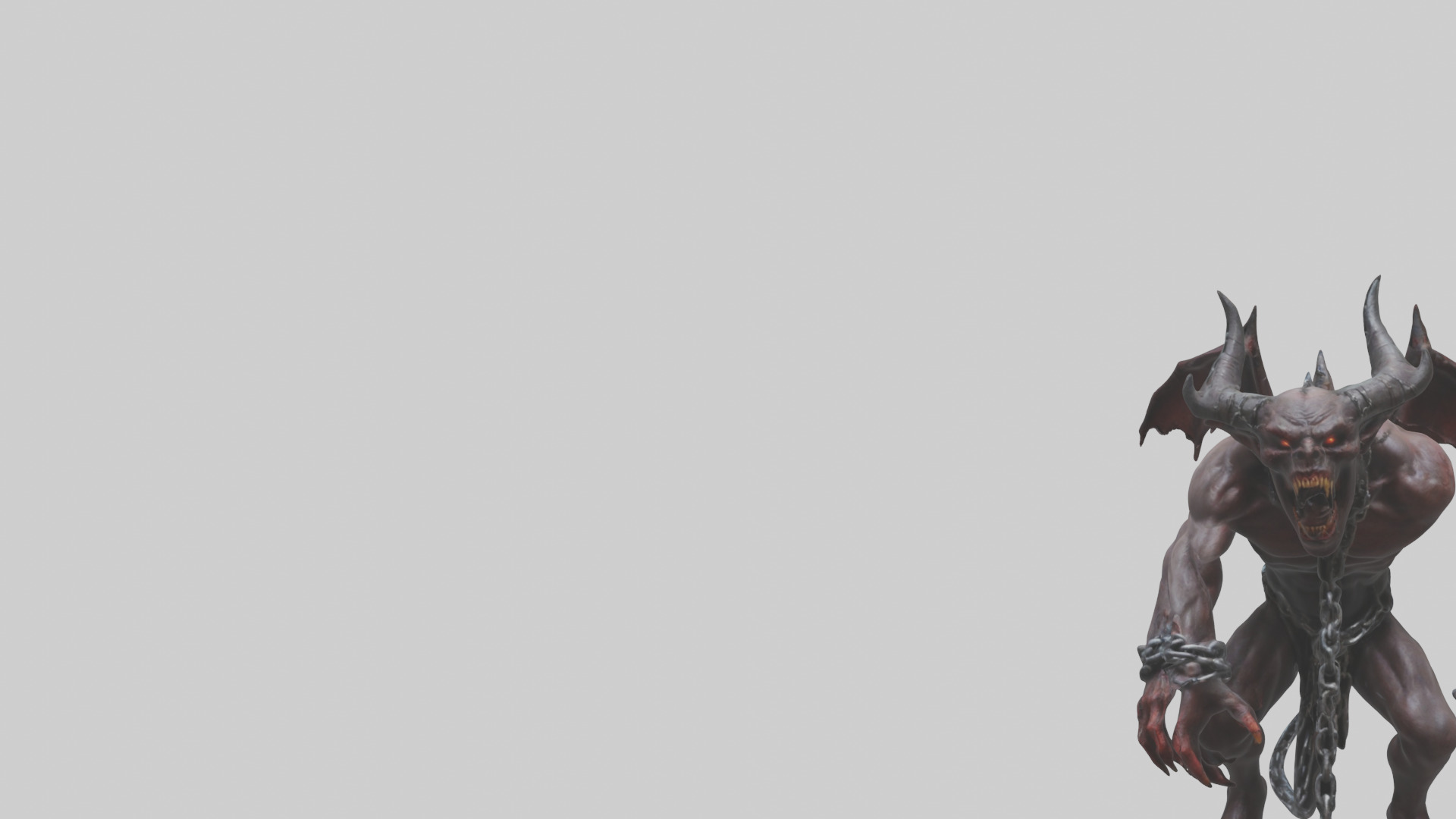 Chained demon model Low-poly 3D model_21