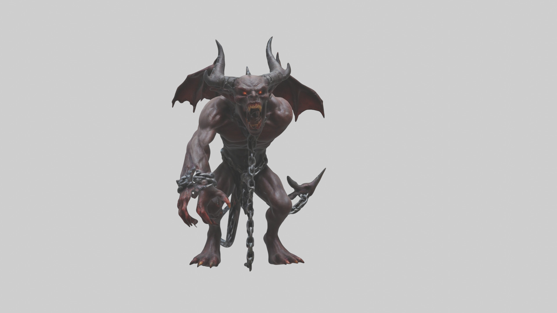 Chained demon model Low-poly 3D model_20