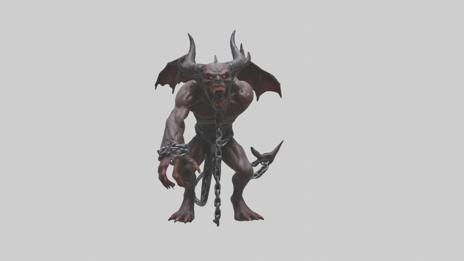 Chained demon model Low-poly 3D model_18