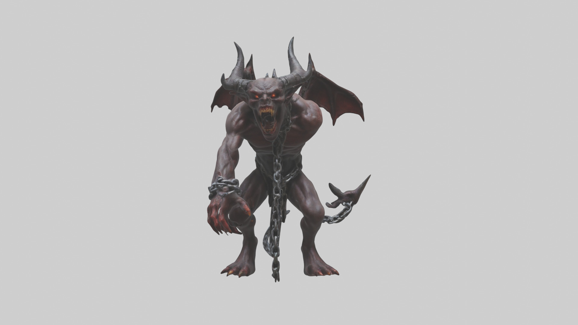 Chained demon model Low-poly 3D model_15