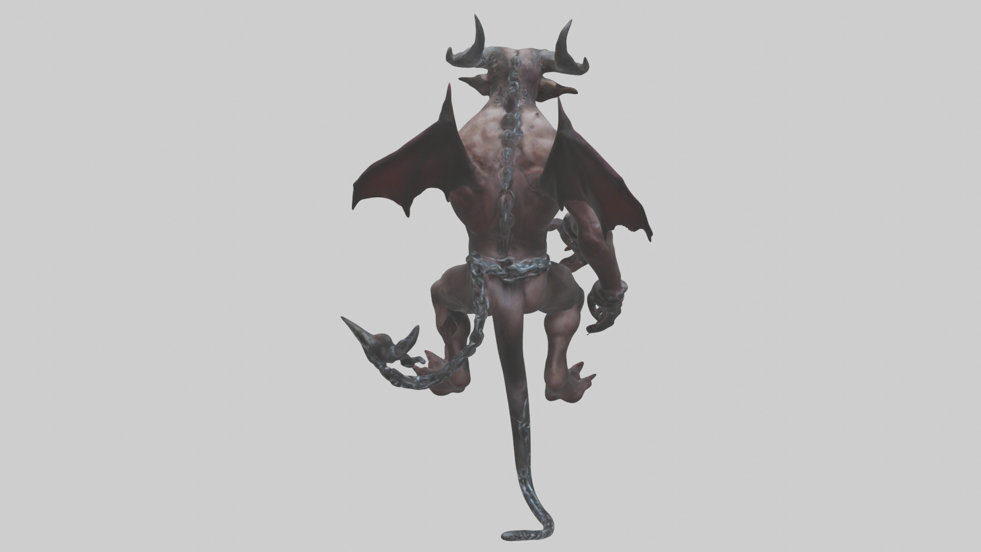 Chained demon model Low-poly 3D model_25