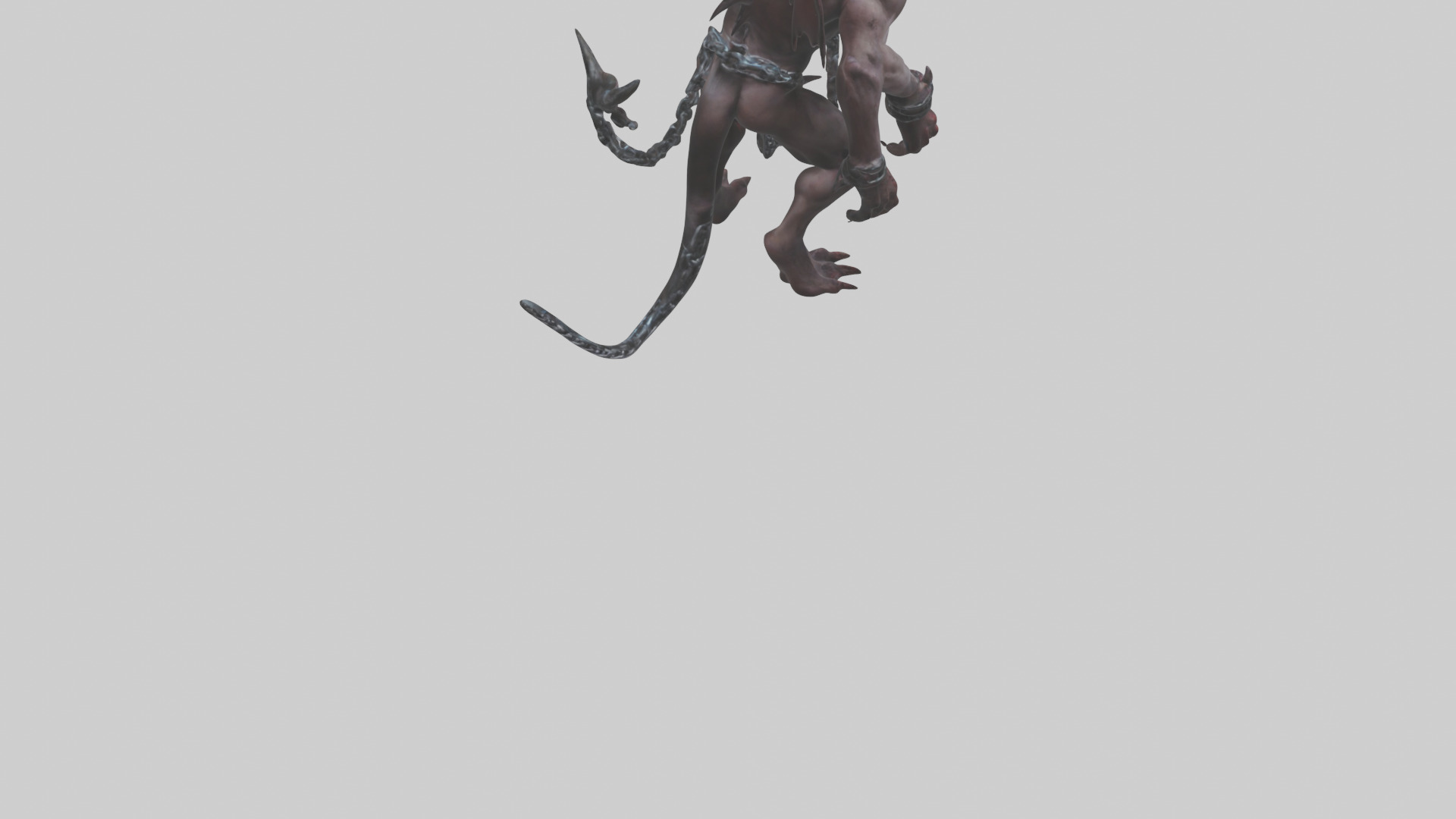 Chained demon model Low-poly 3D model_5