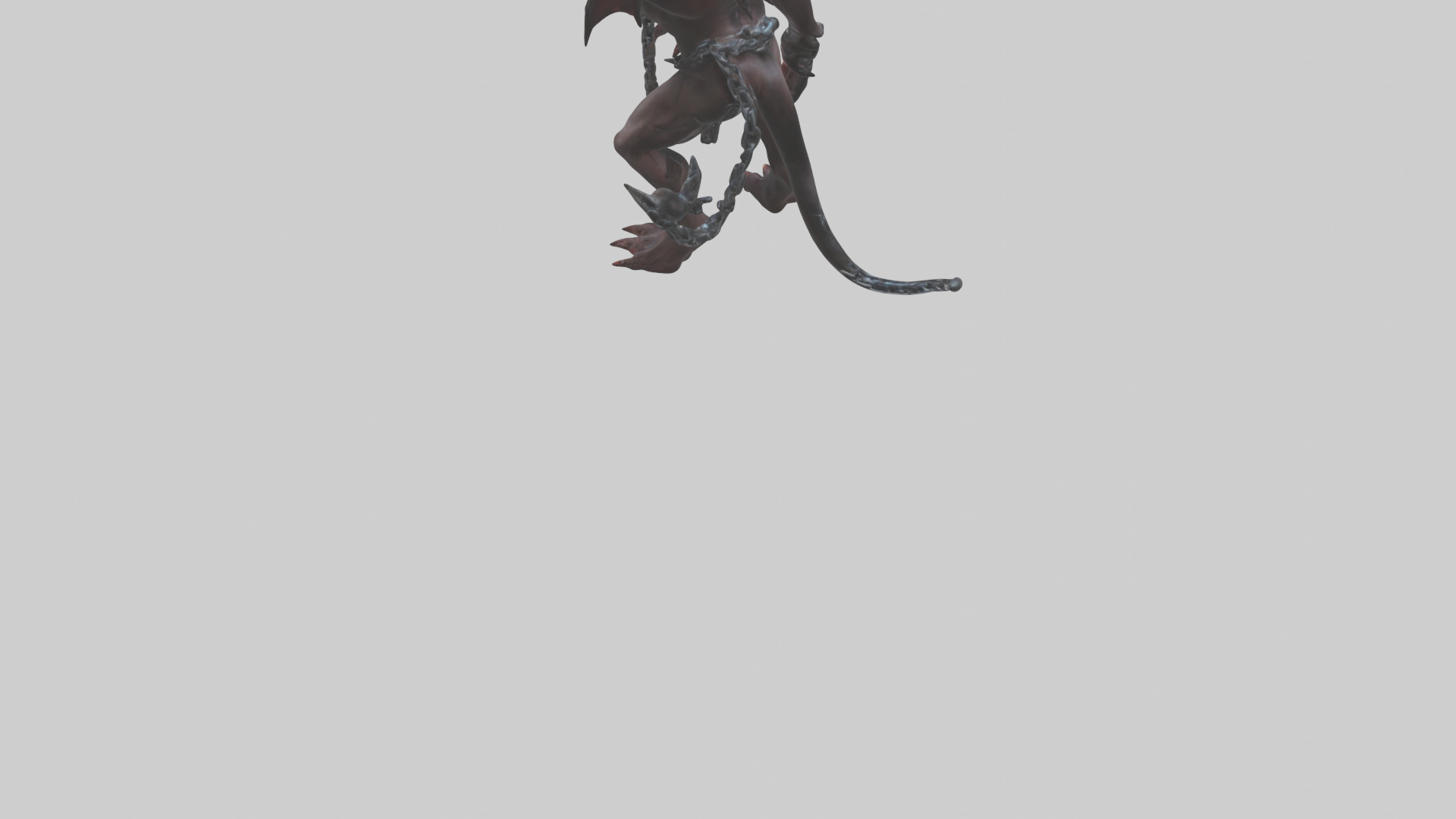 Chained demon model Low-poly 3D model_4