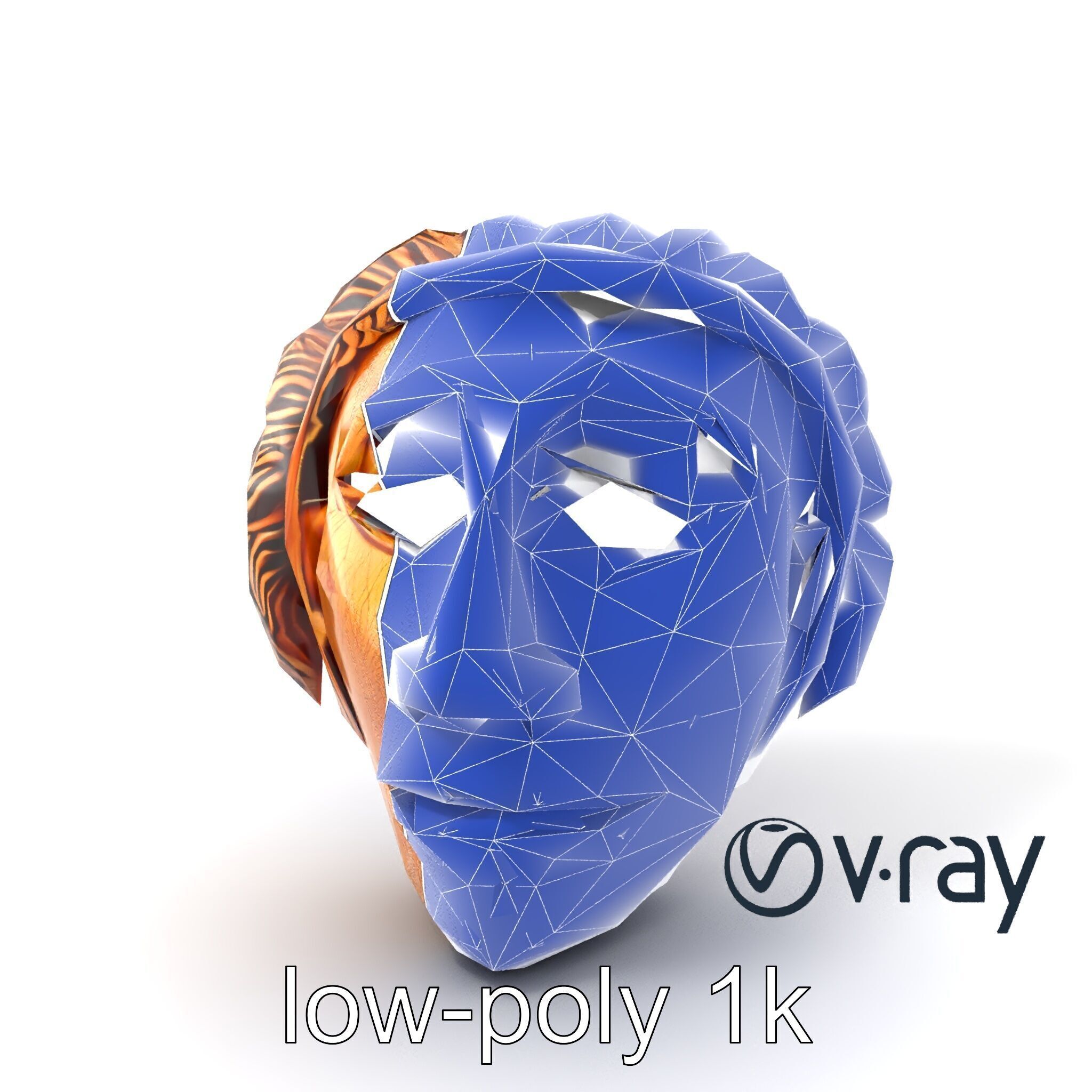 Ceremonial Mask Carved Texture model pack Low-poly 3D model_5