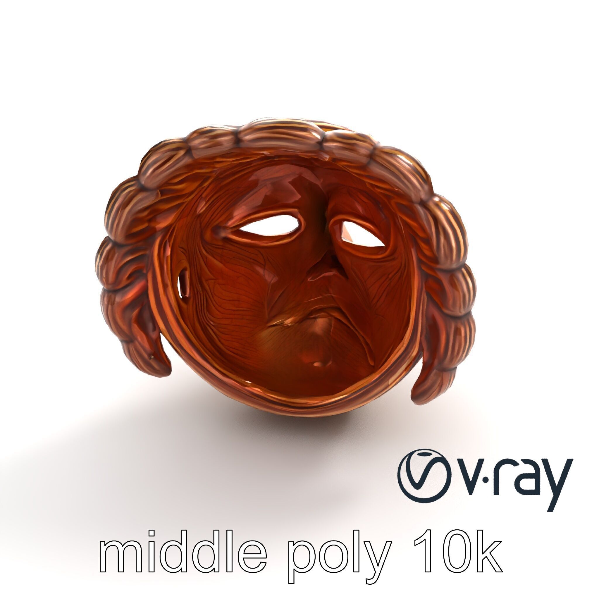 Ceremonial Mask Carved Texture model pack Low-poly 3D model_7