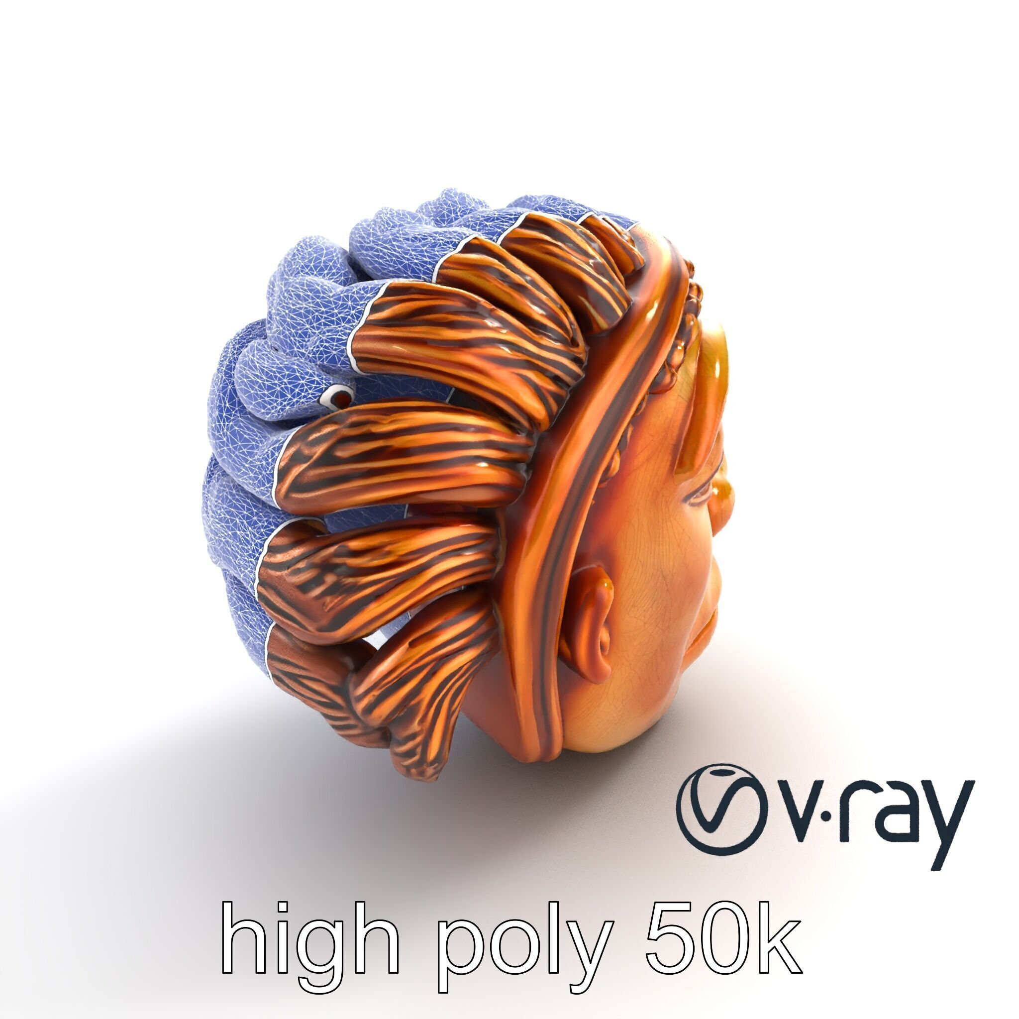 Ceremonial Mask Carved Texture model pack Low-poly 3D model_18