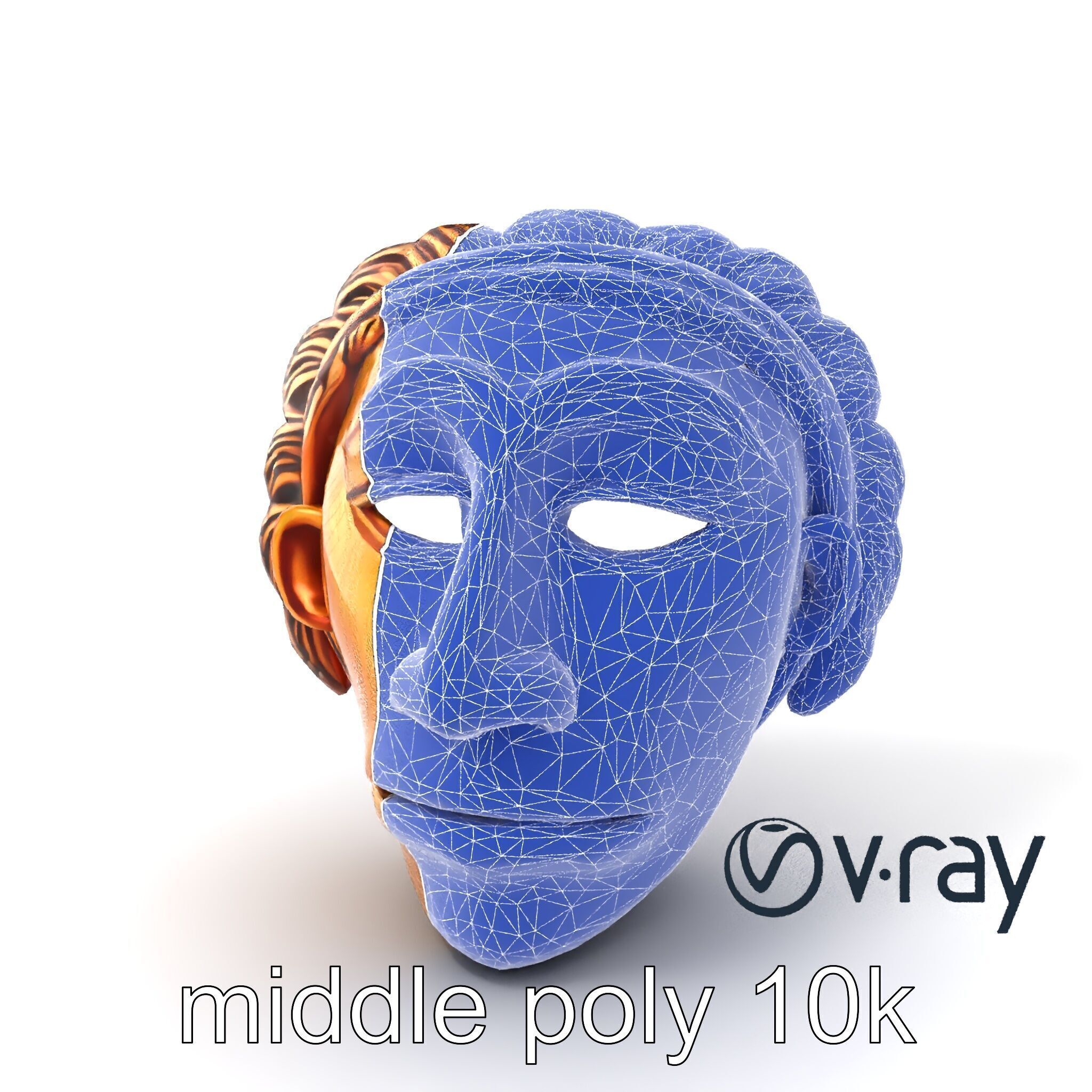 Ceremonial Mask Carved Texture model pack Low-poly 3D model_4