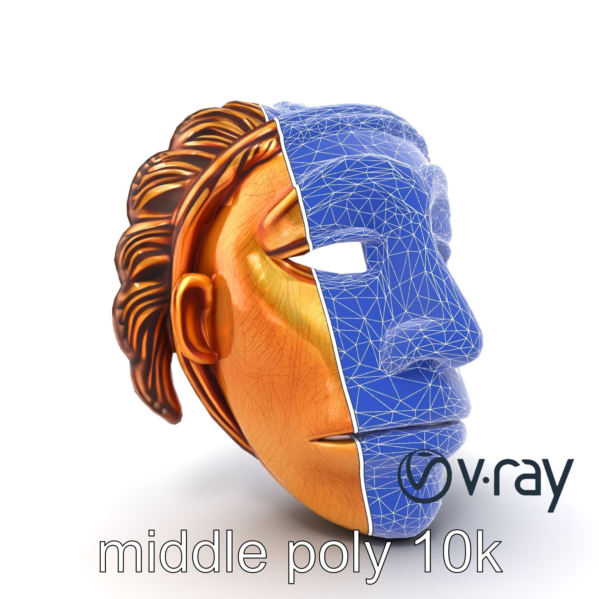 Ceremonial Mask Carved Texture model pack Low-poly 3D model_26