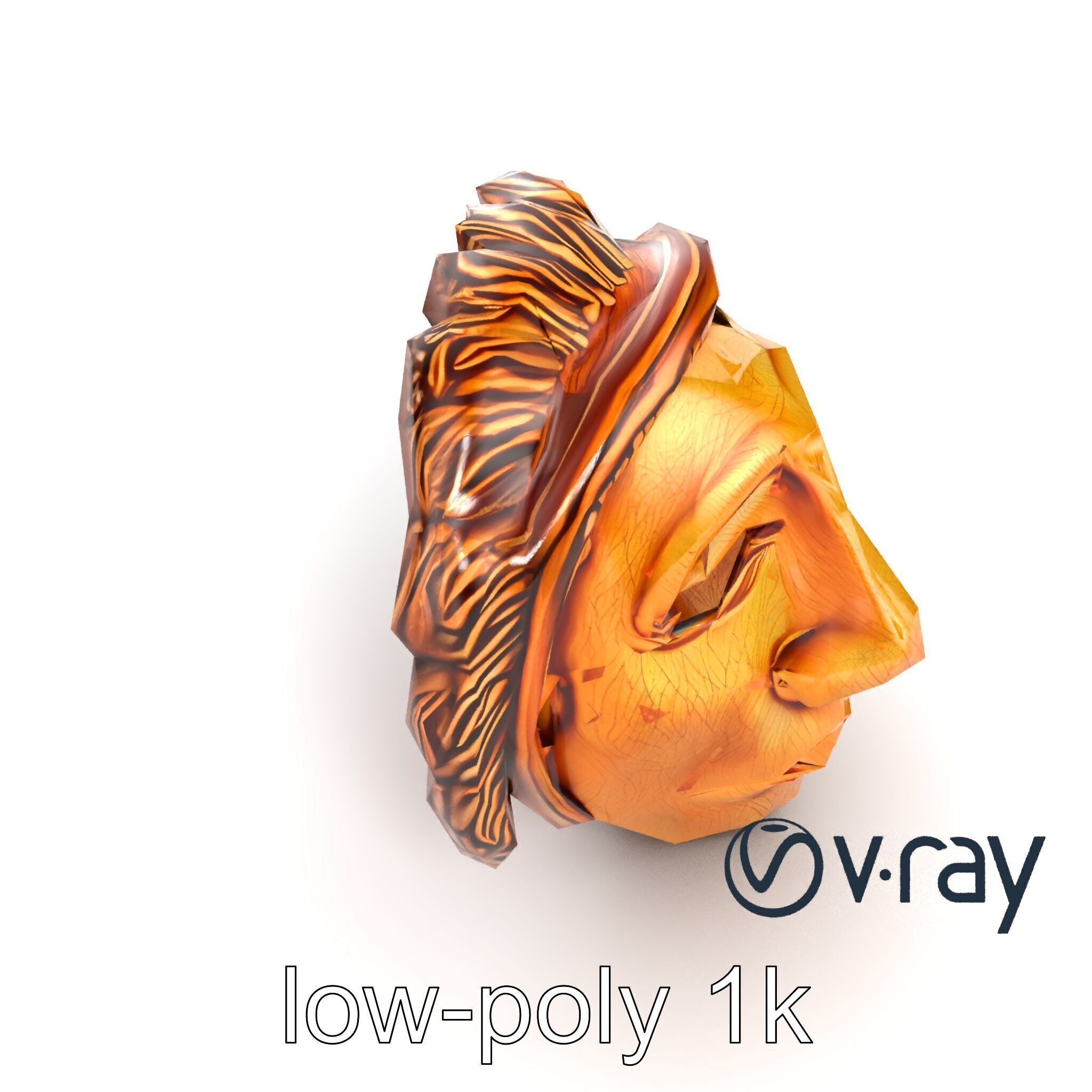 Ceremonial Mask Carved Texture model pack Low-poly 3D model_23