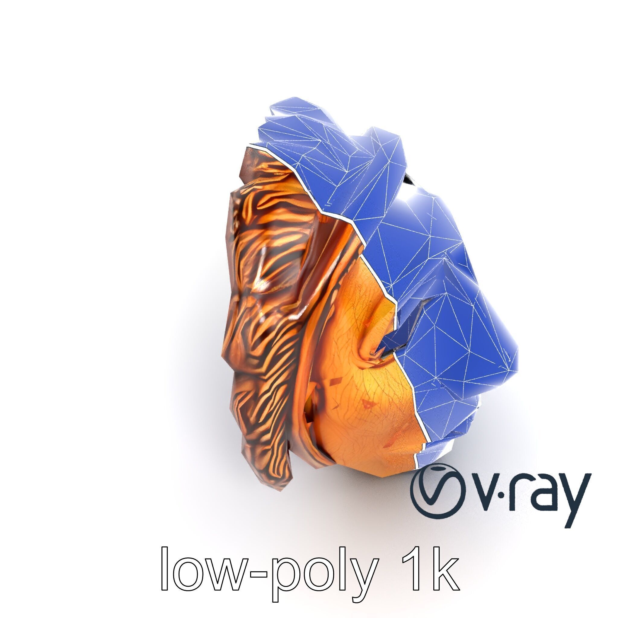 Ceremonial Mask Carved Texture model pack Low-poly 3D model_19