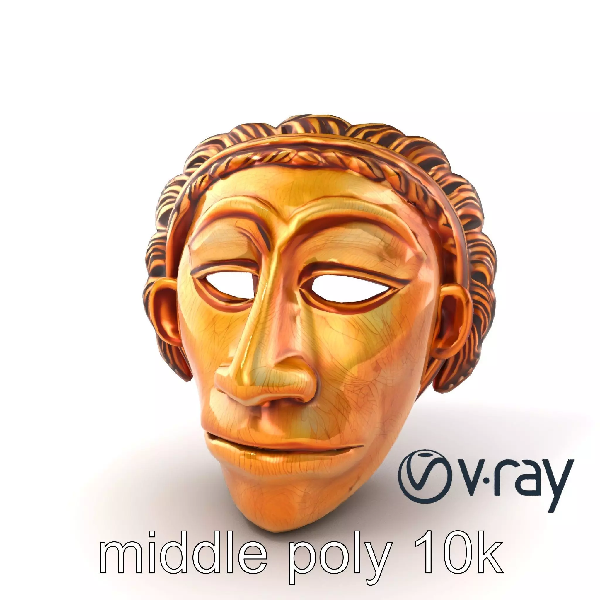 Ceremonial Mask Carved Texture model pack Low-poly 3D model_0