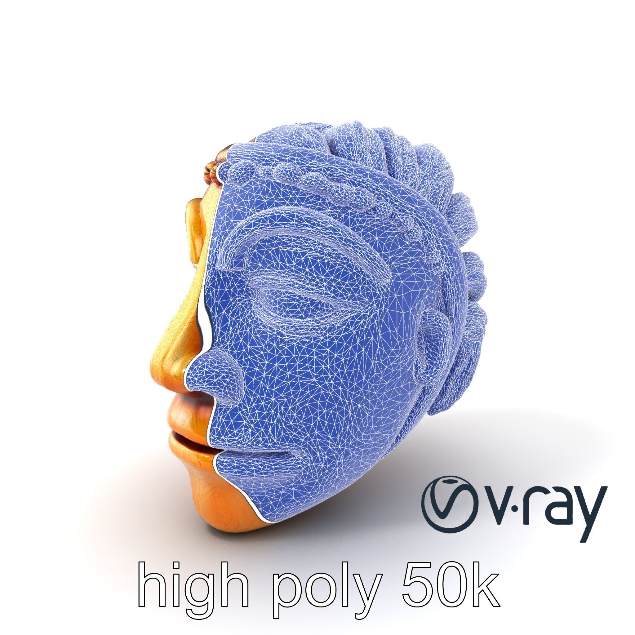 Ceremonial Mask Carved Texture model pack Low-poly 3D model_9