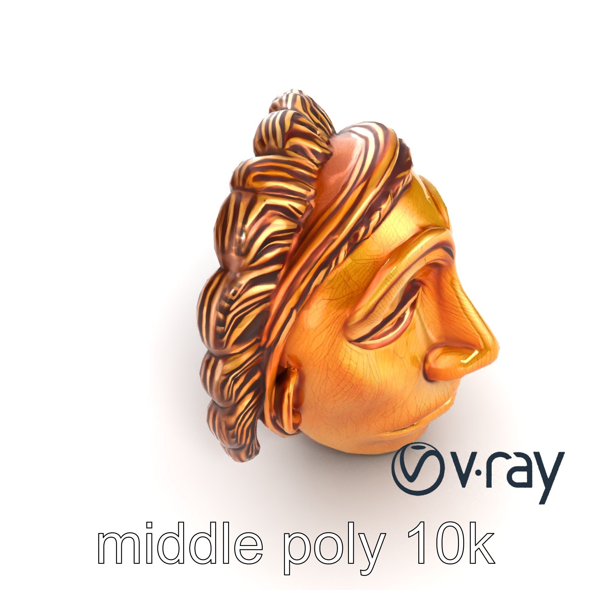Ceremonial Mask Carved Texture model pack Low-poly 3D model_17